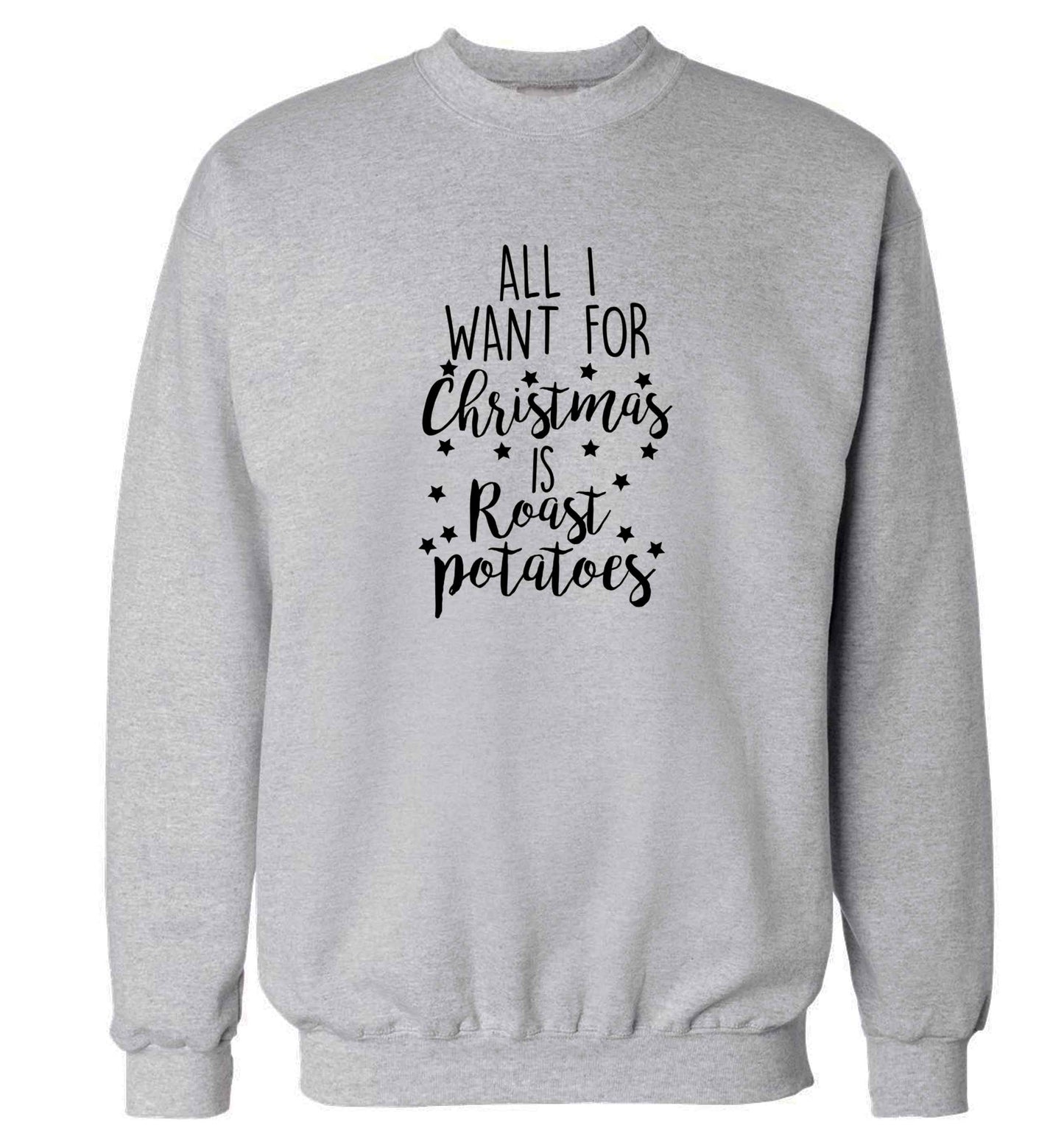 All I want for Christmas is roast potatoes adult's unisex grey sweater 2XL