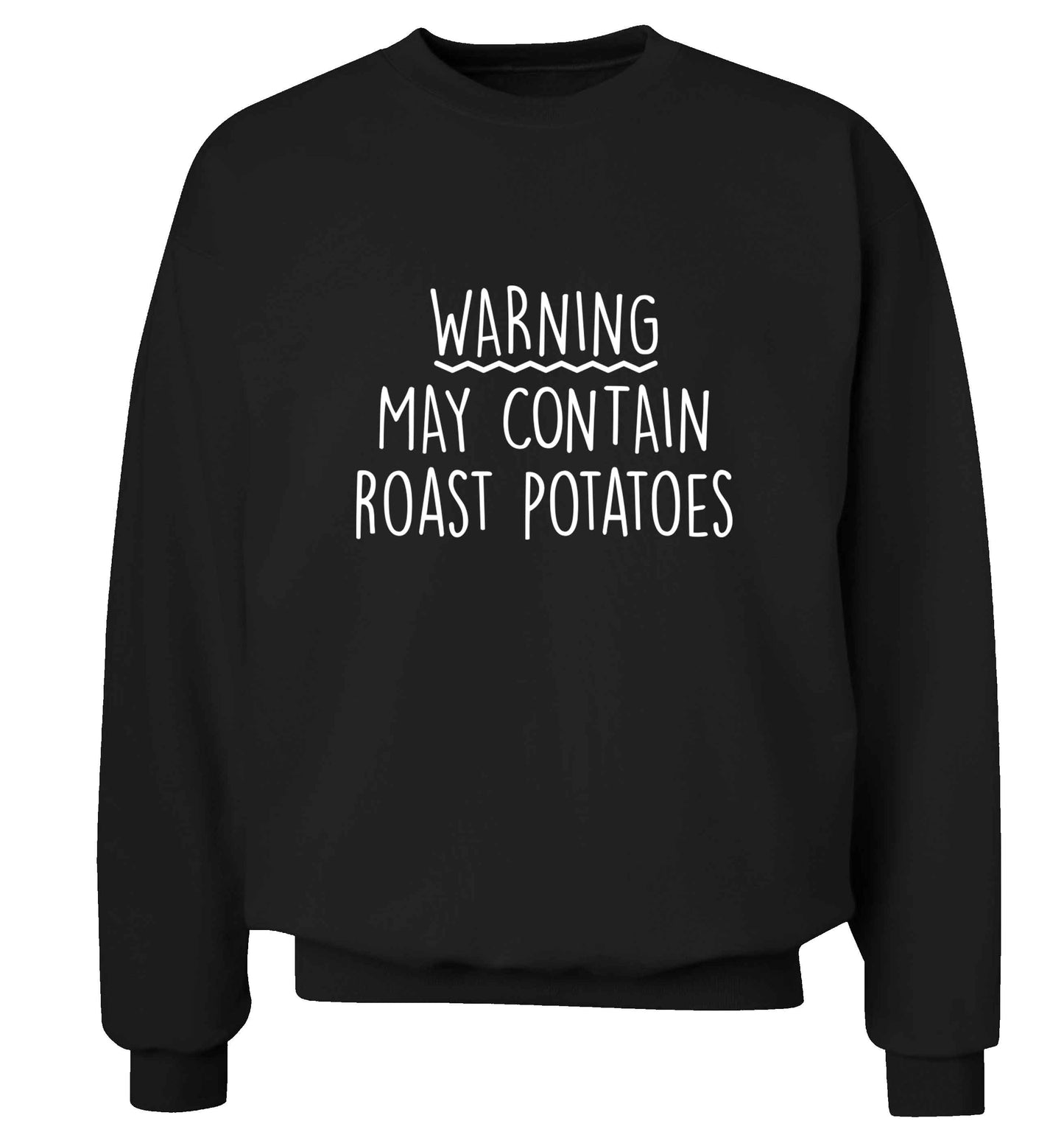 Warning may containg roast potatoes adult's unisex black sweater 2XL