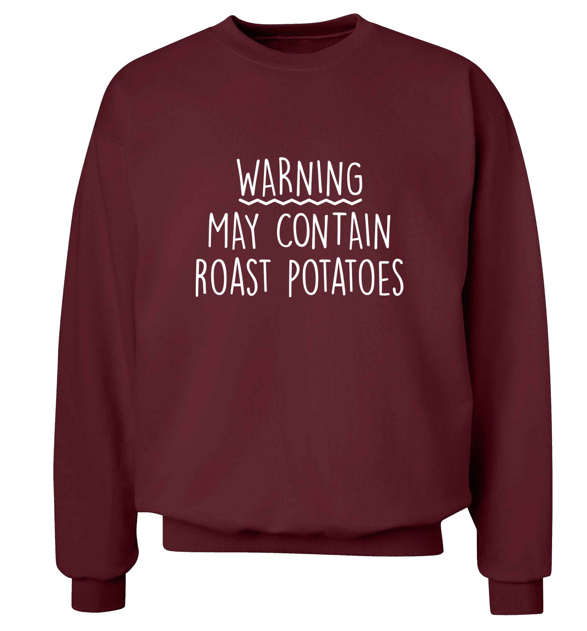 Warning may containg roast potatoes adult's unisex maroon sweater 2XL