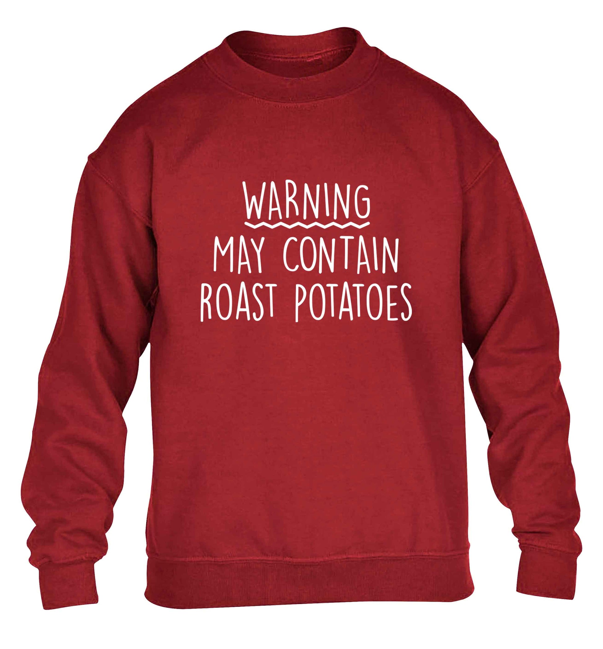 Warning may containg roast potatoes children's grey sweater 12-13 Years