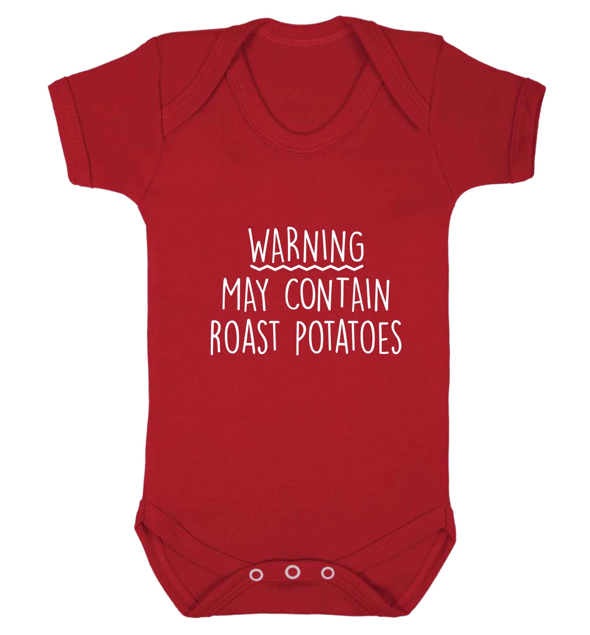 Warning may containg roast potatoes baby vest red 18-24 months