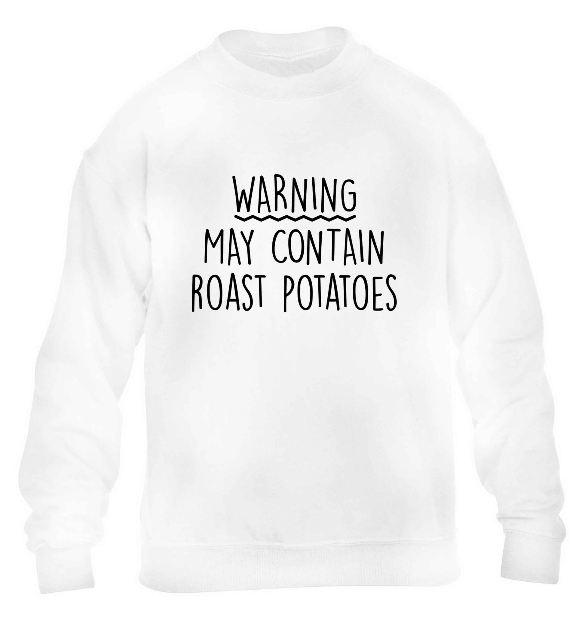 Warning may containg roast potatoes children's white sweater 12-13 Years