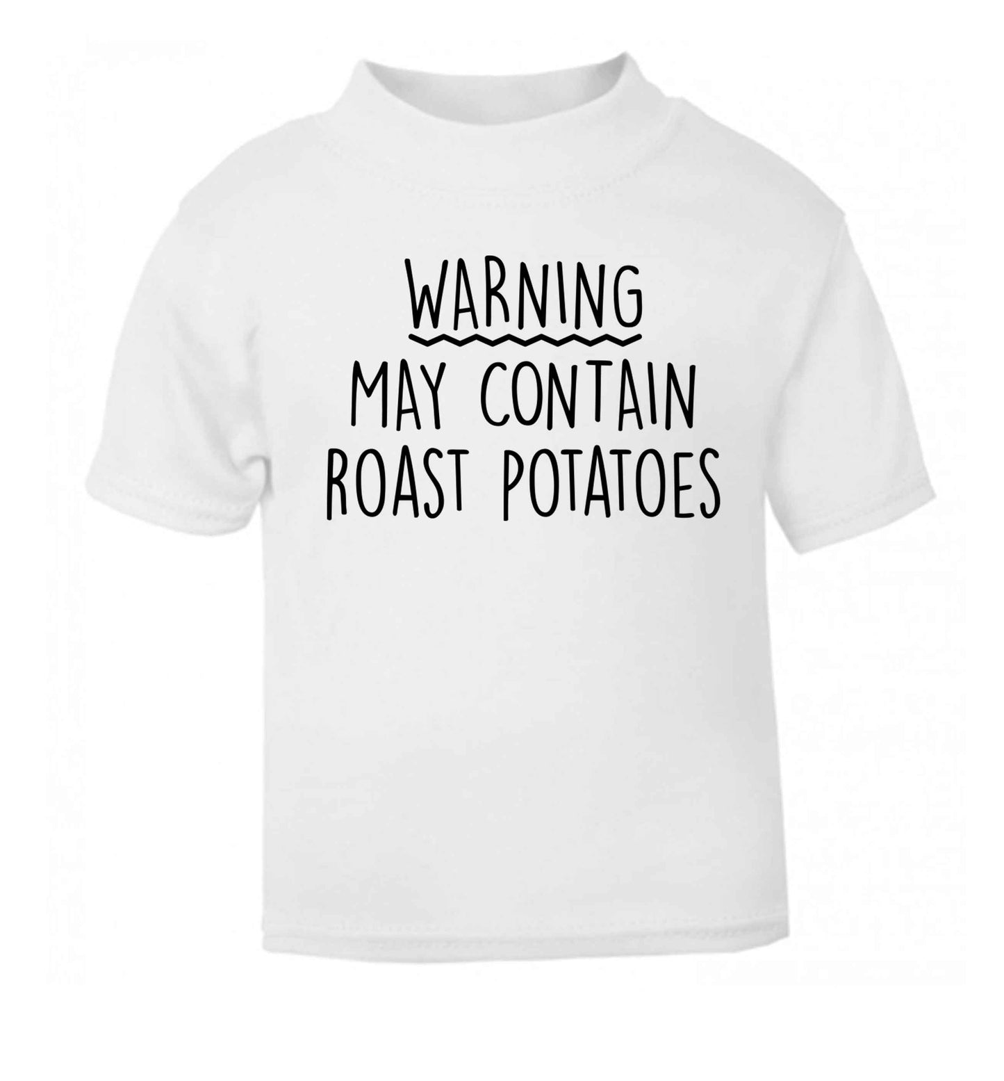 Warning may containg roast potatoes white baby toddler Tshirt 2 Years