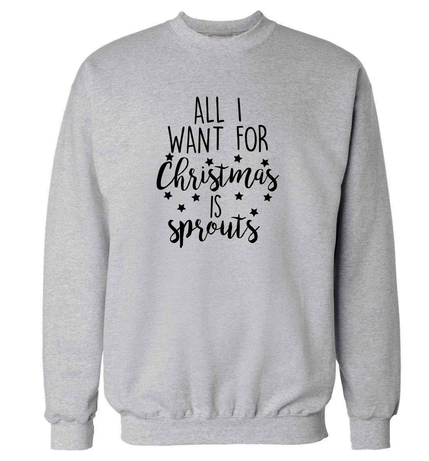 All I want for Christmas is sprouts adult's unisex grey sweater 2XL