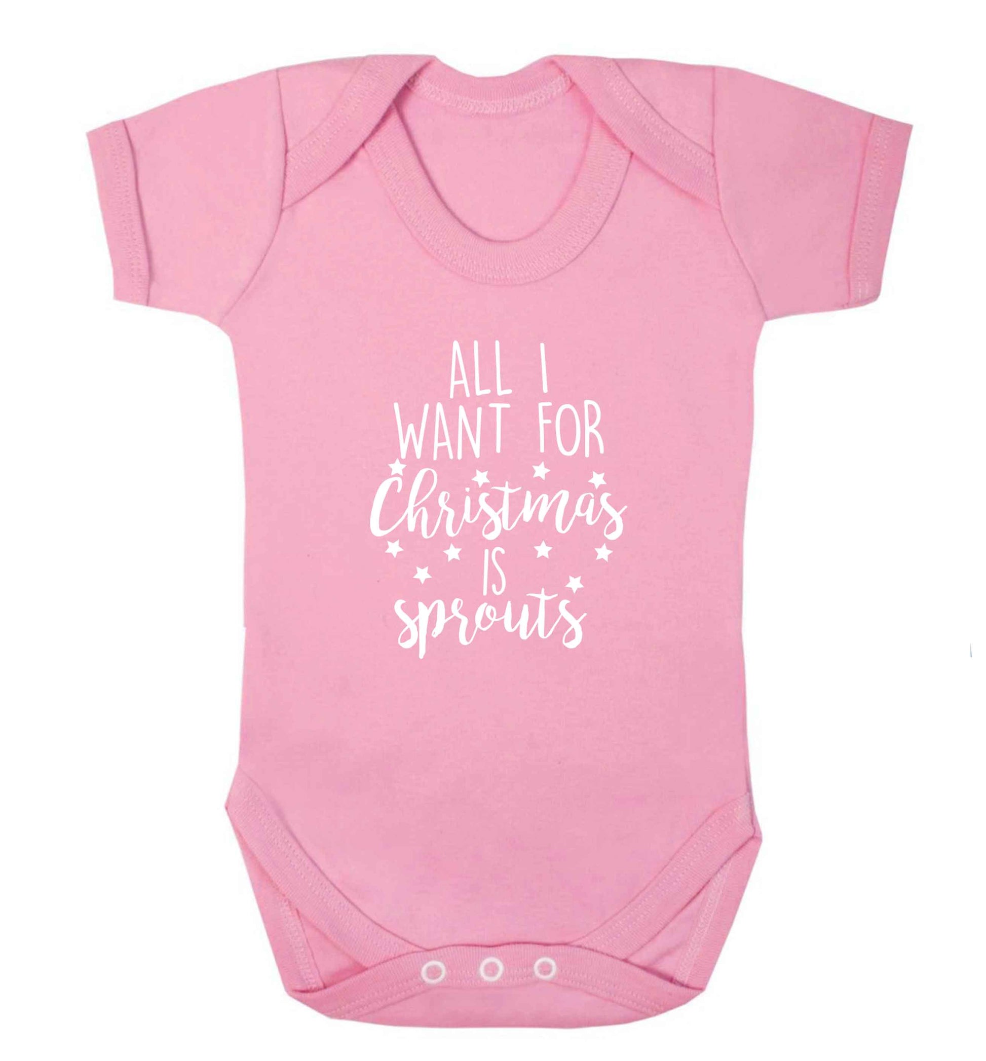All I want for Christmas is sprouts baby vest pale pink 18-24 months