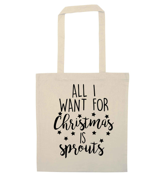 All I want for Christmas is sprouts natural tote bag