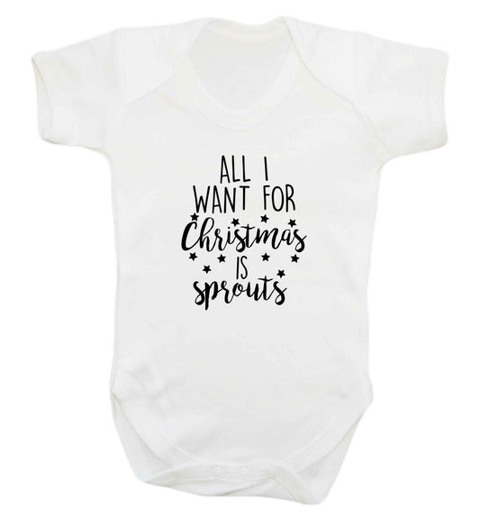 All I want for Christmas is sprouts baby vest white 18-24 months