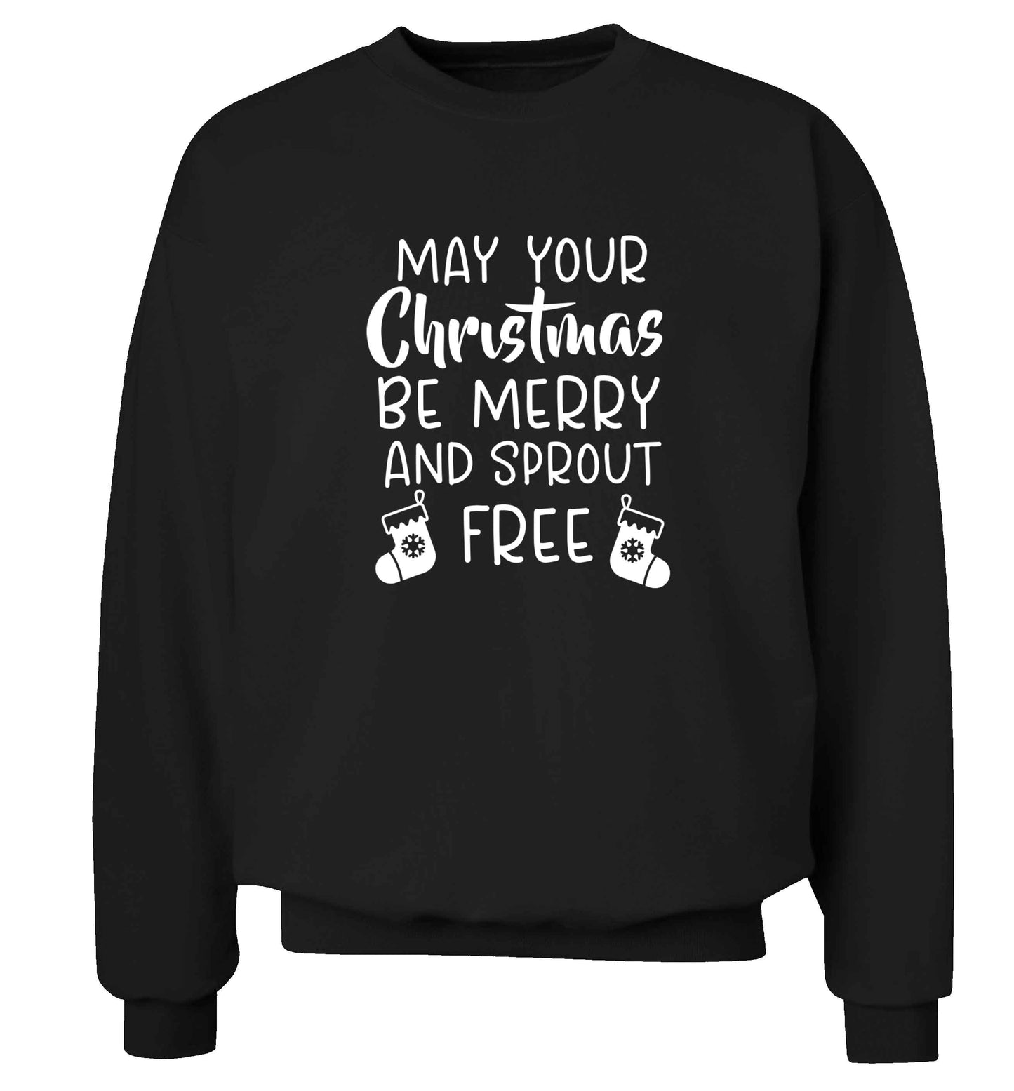 May your Christmas be merry and sprout free adult's unisex black sweater 2XL