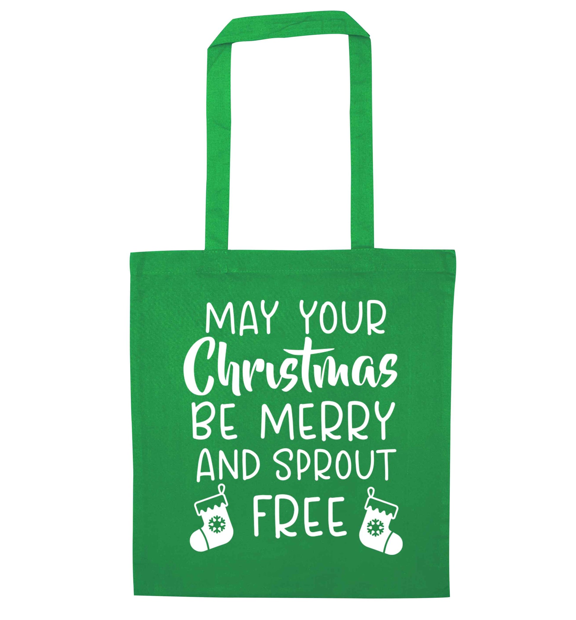 May your Christmas be merry and sprout free green tote bag