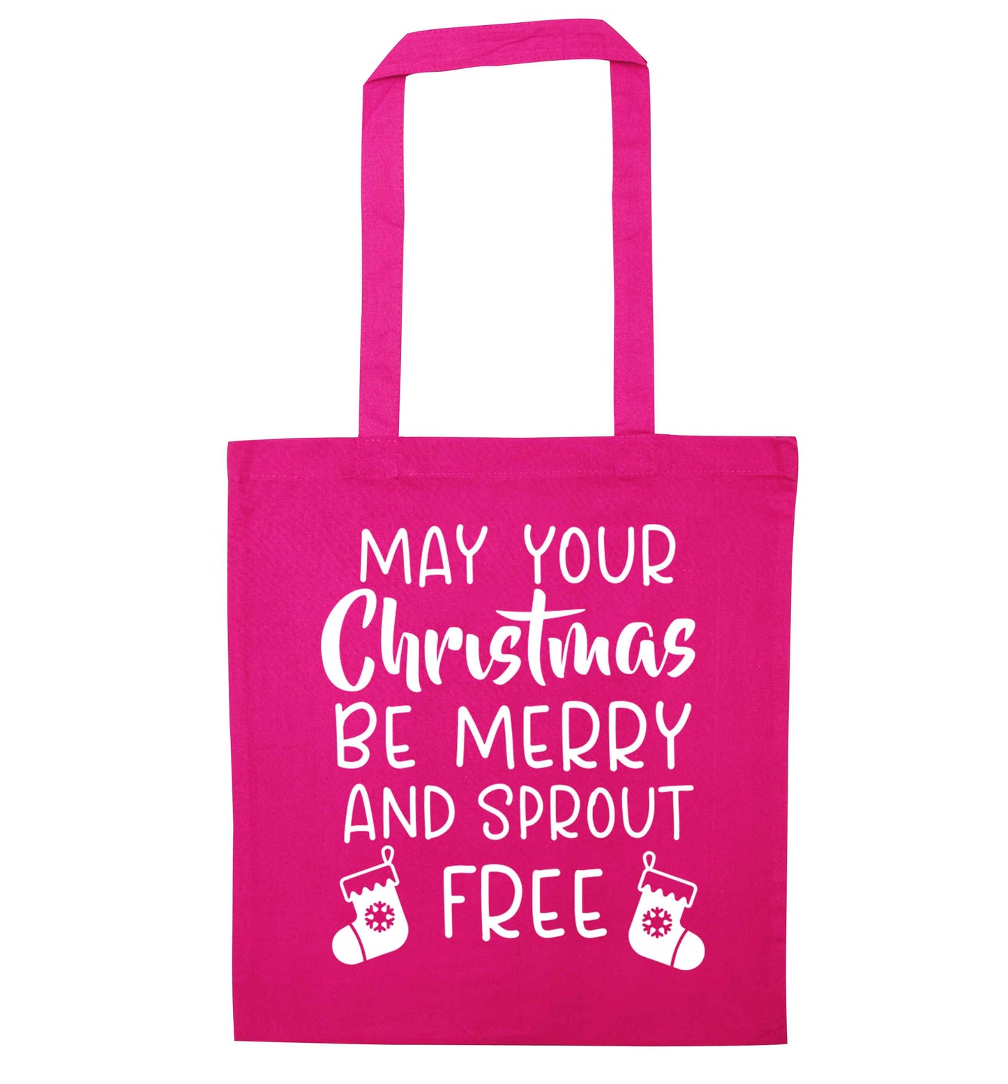 May your Christmas be merry and sprout free pink tote bag
