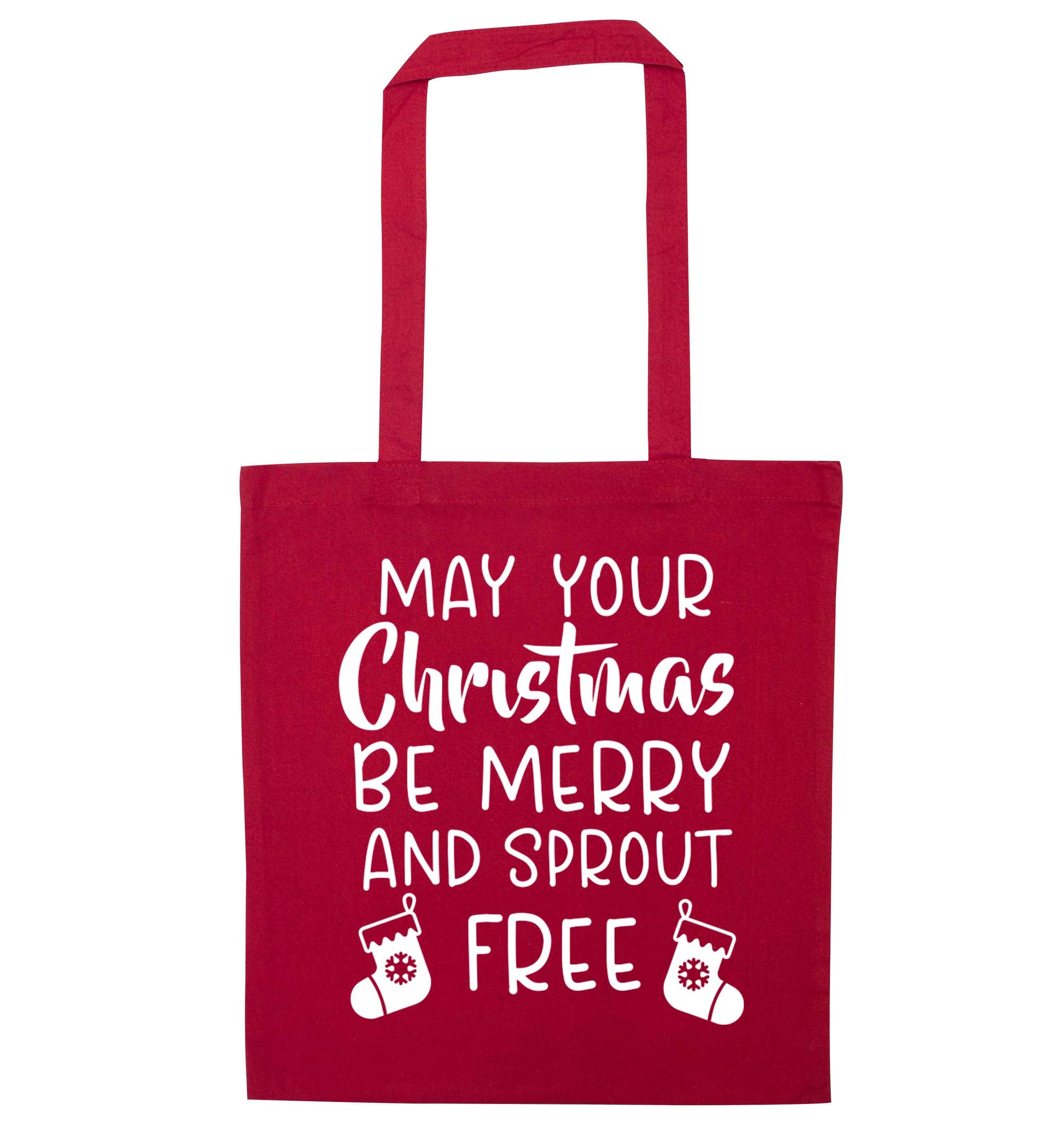 May your Christmas be merry and sprout free red tote bag
