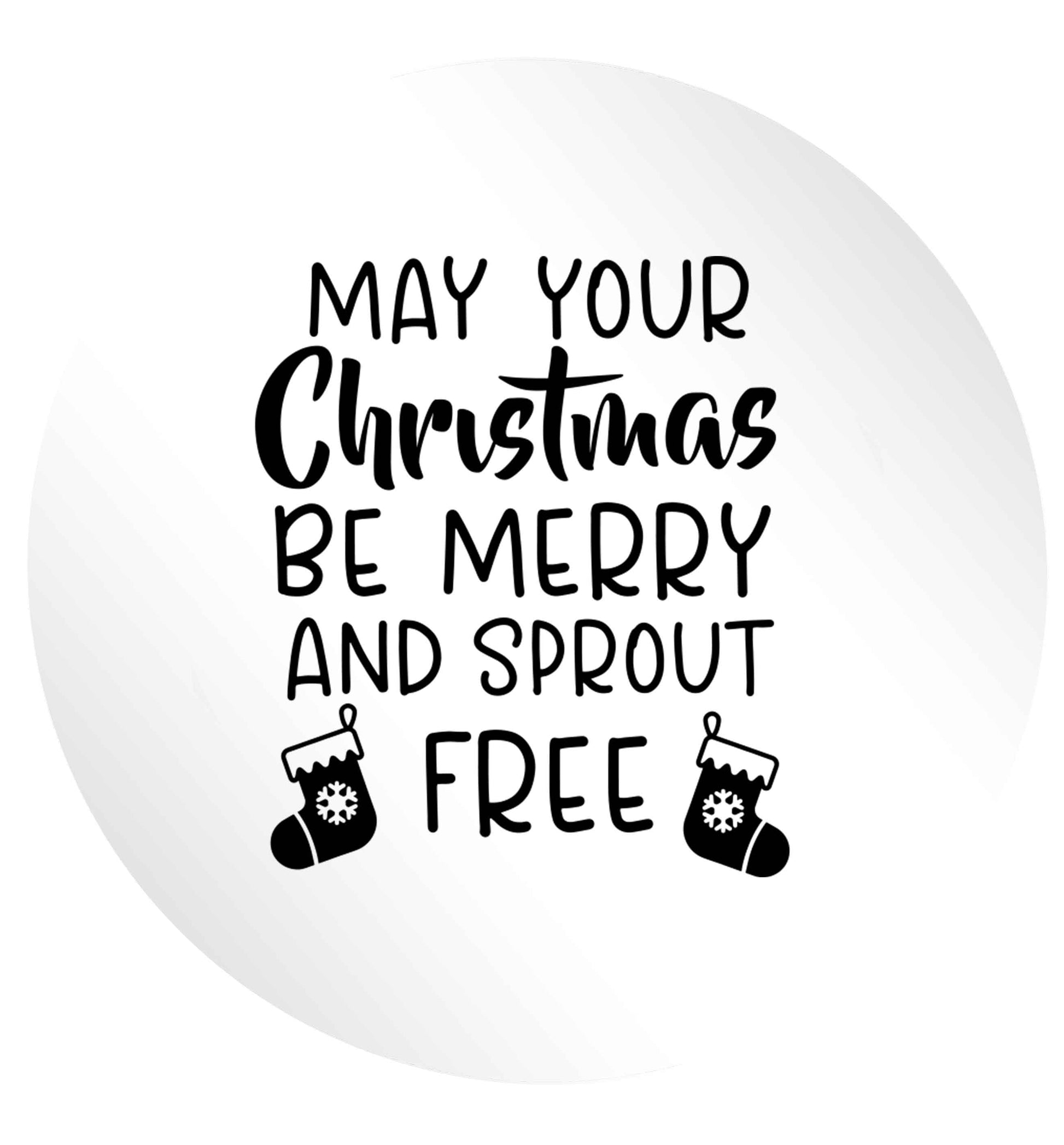 May your Christmas be merry and sprout free 24 @ 45mm matt circle stickers