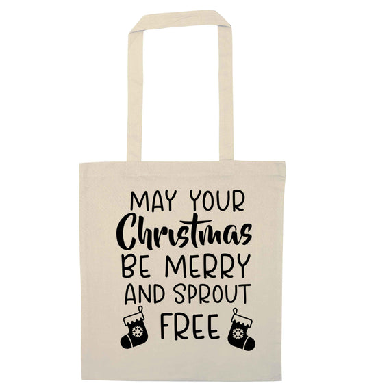 May your Christmas be merry and sprout free natural tote bag