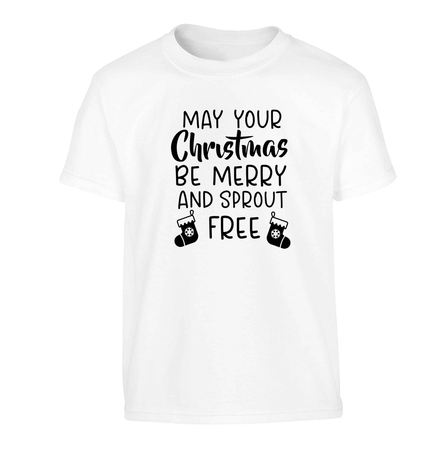May your Christmas be merry and sprout free Children's white Tshirt 12-13 Years