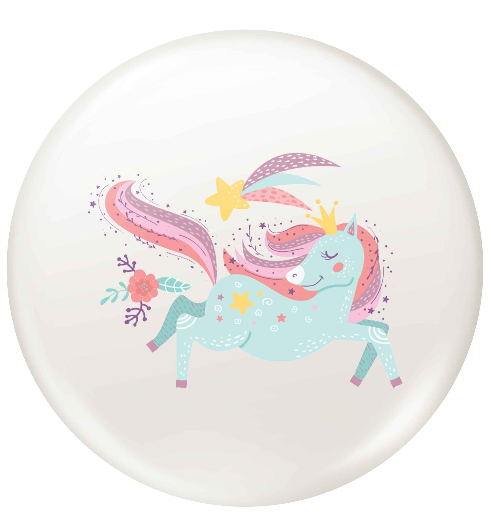 Illustrated magic unicorn small 25mm Pin badge