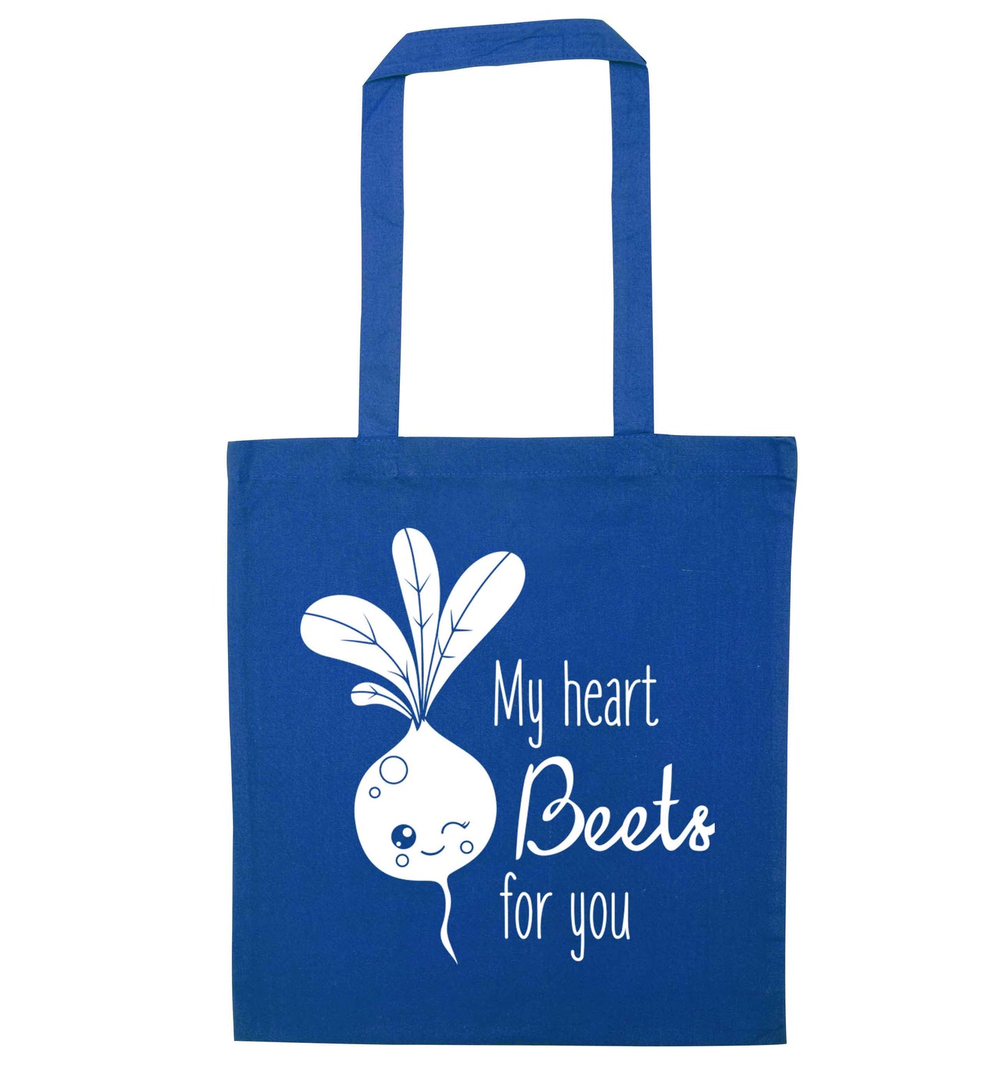 My heart beets for you blue tote bag