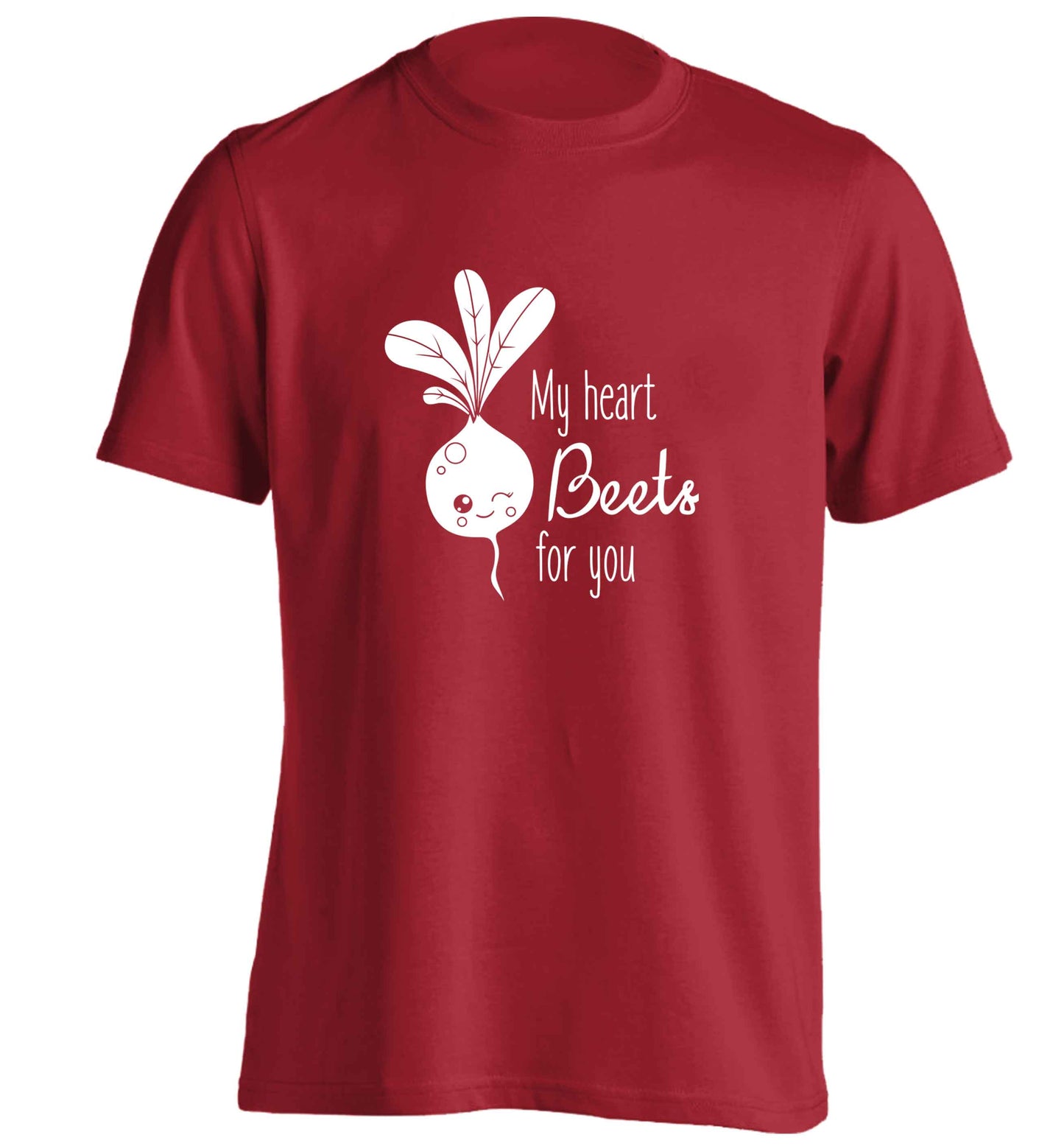 My heart beets for you adults unisex red Tshirt 2XL