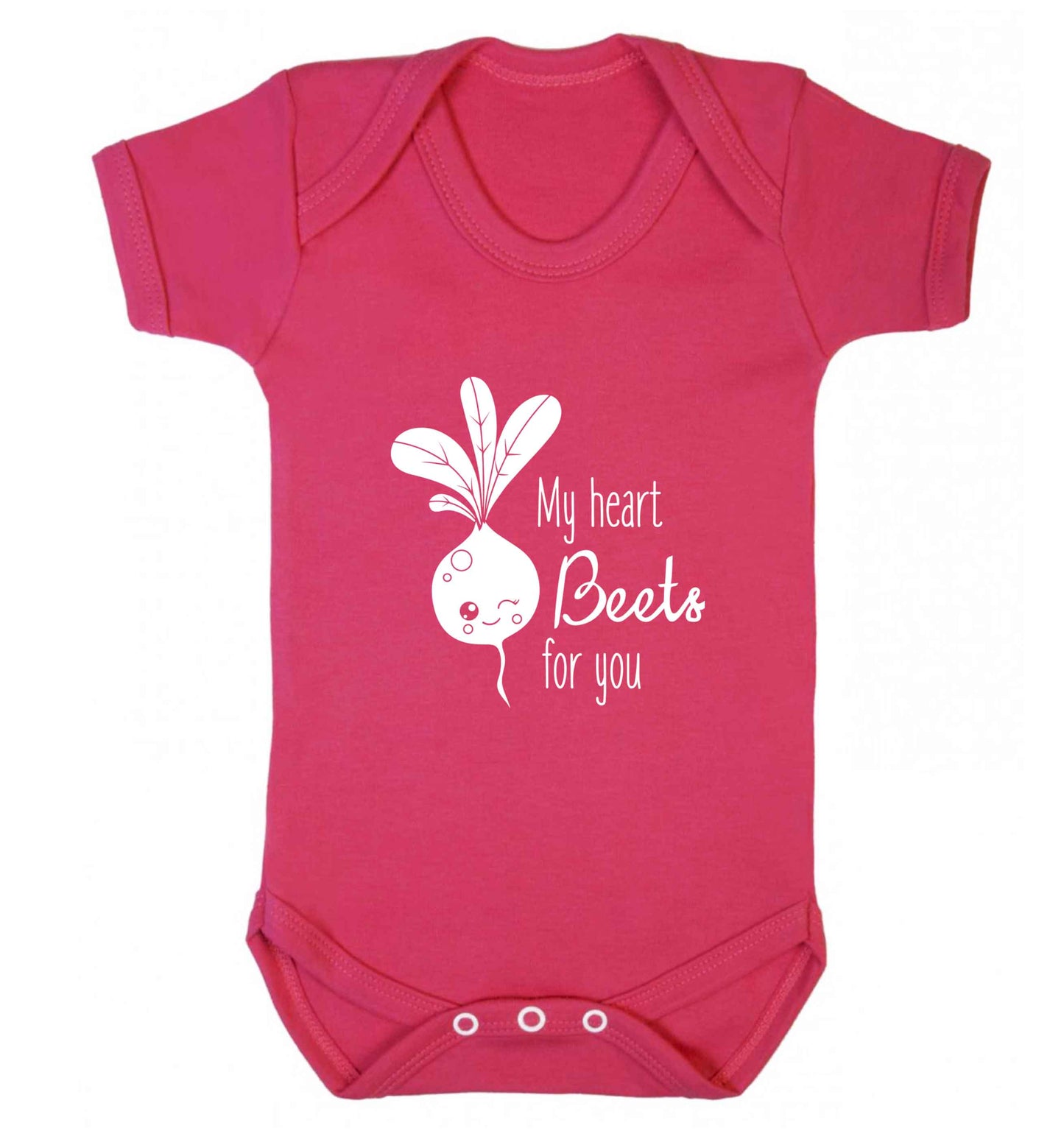 My heart beets for you baby vest dark pink 18-24 months