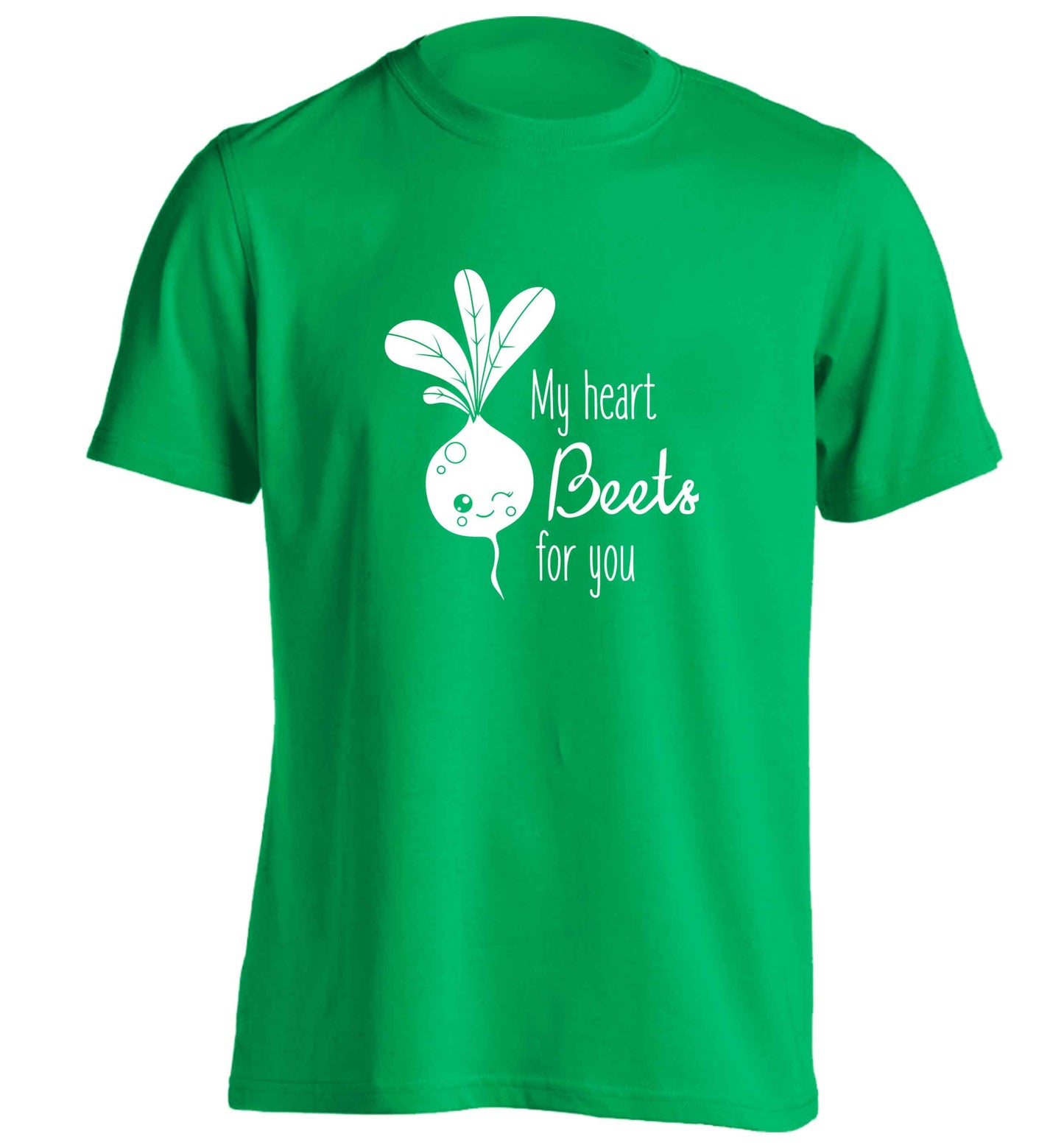 My heart beets for you adults unisex green Tshirt 2XL