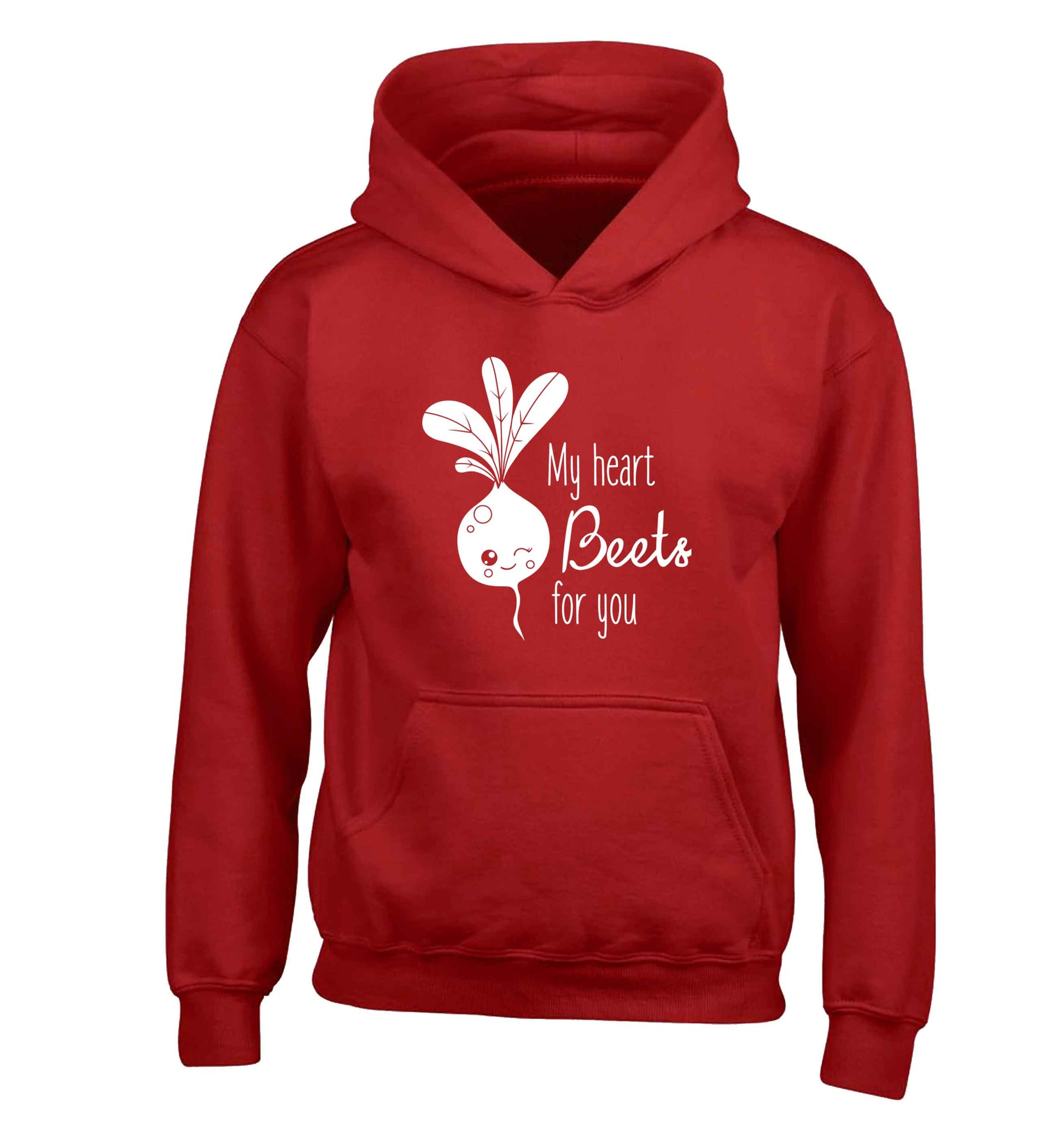 My heart beets for you children's red hoodie 12-13 Years