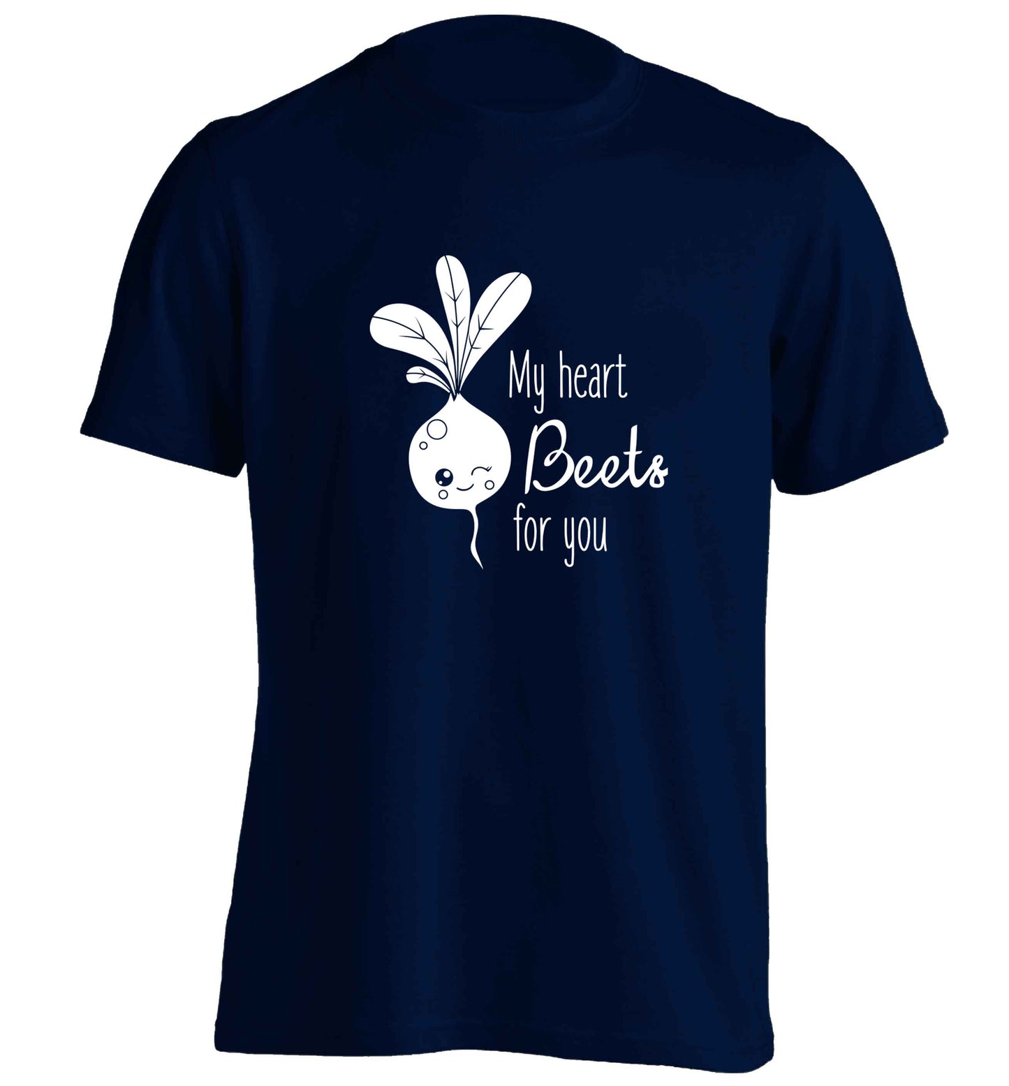 My heart beets for you adults unisex navy Tshirt 2XL