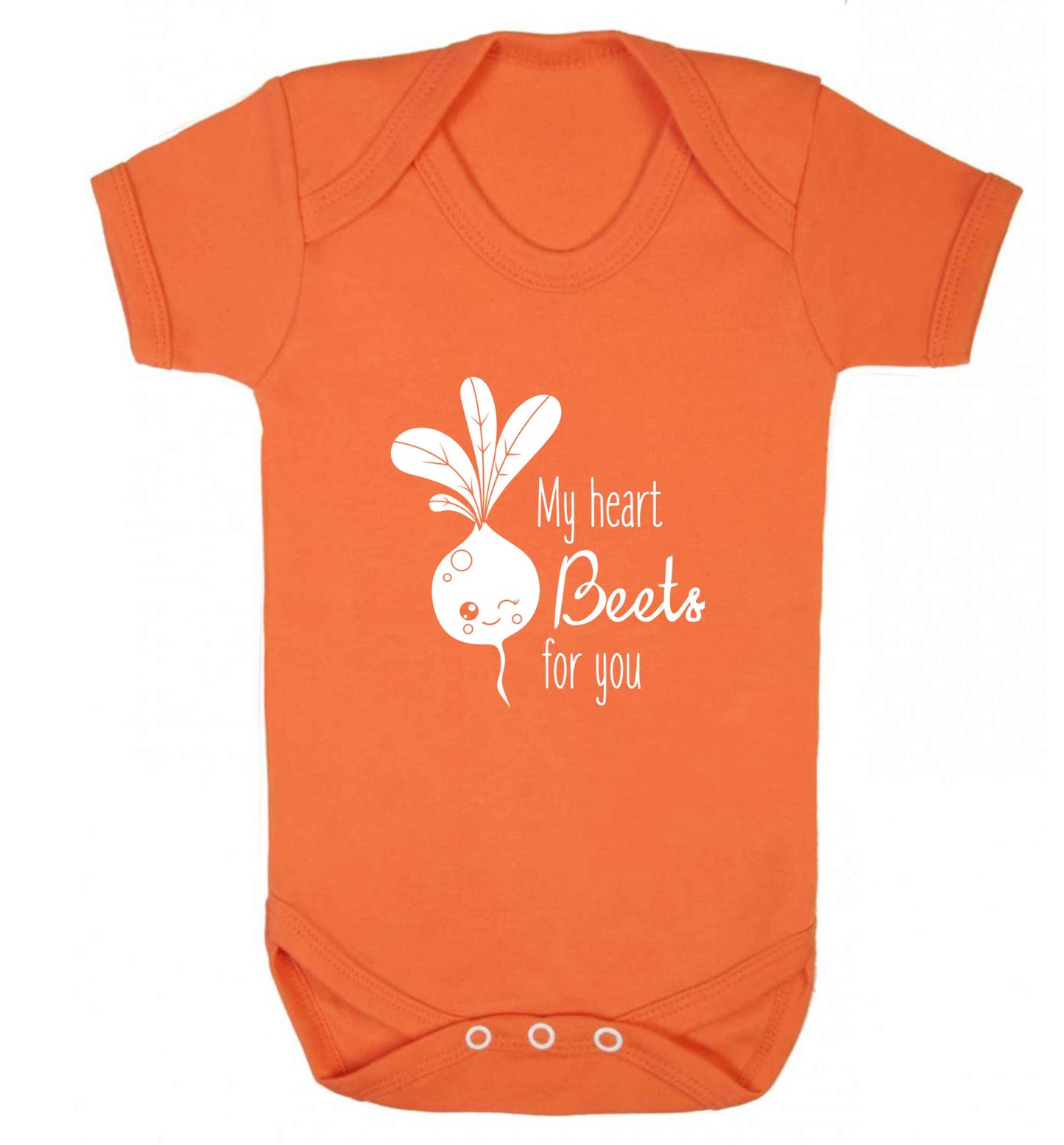 My heart beets for you baby vest orange 18-24 months
