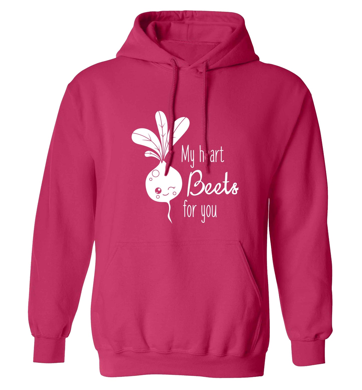 My heart beets for you adults unisex pink hoodie 2XL