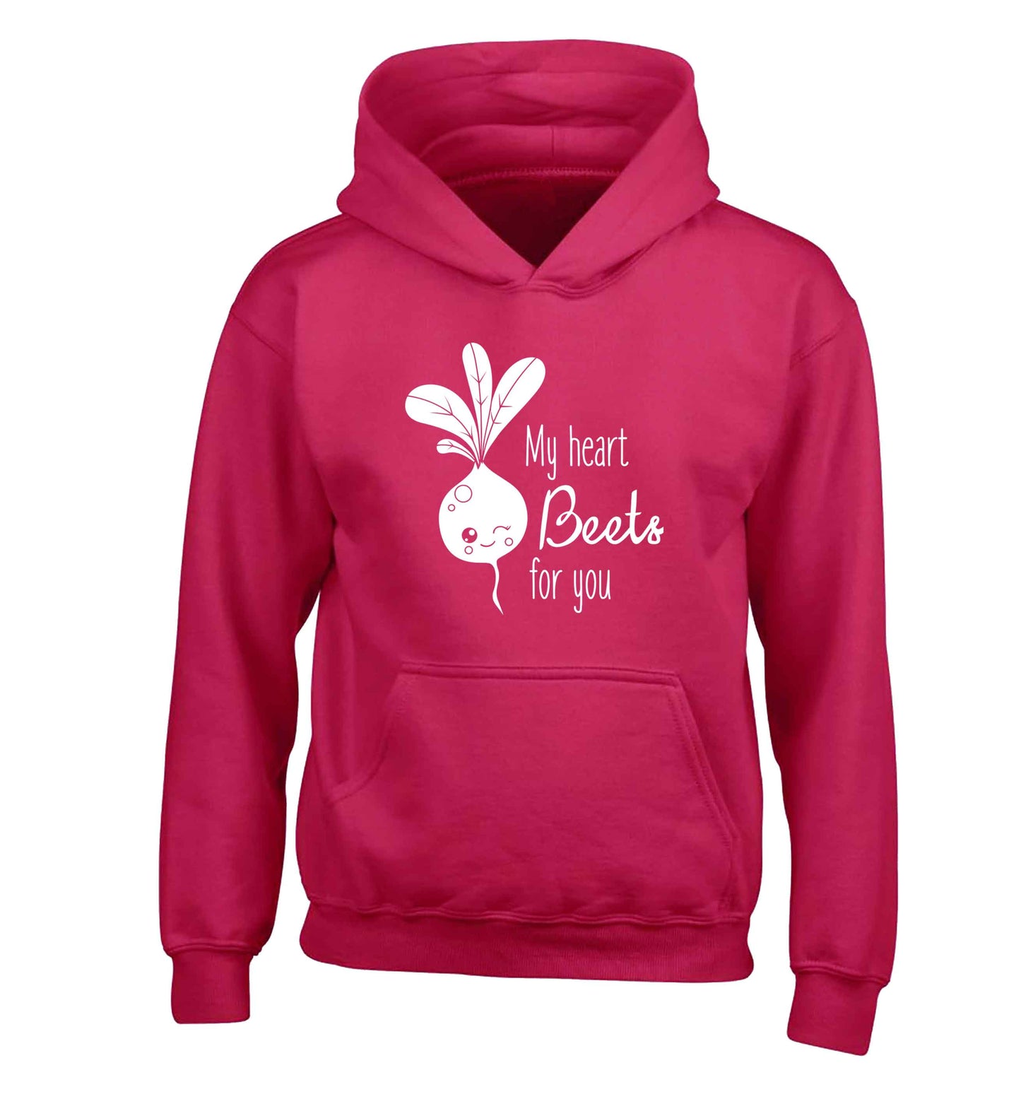 My heart beets for you children's pink hoodie 12-13 Years