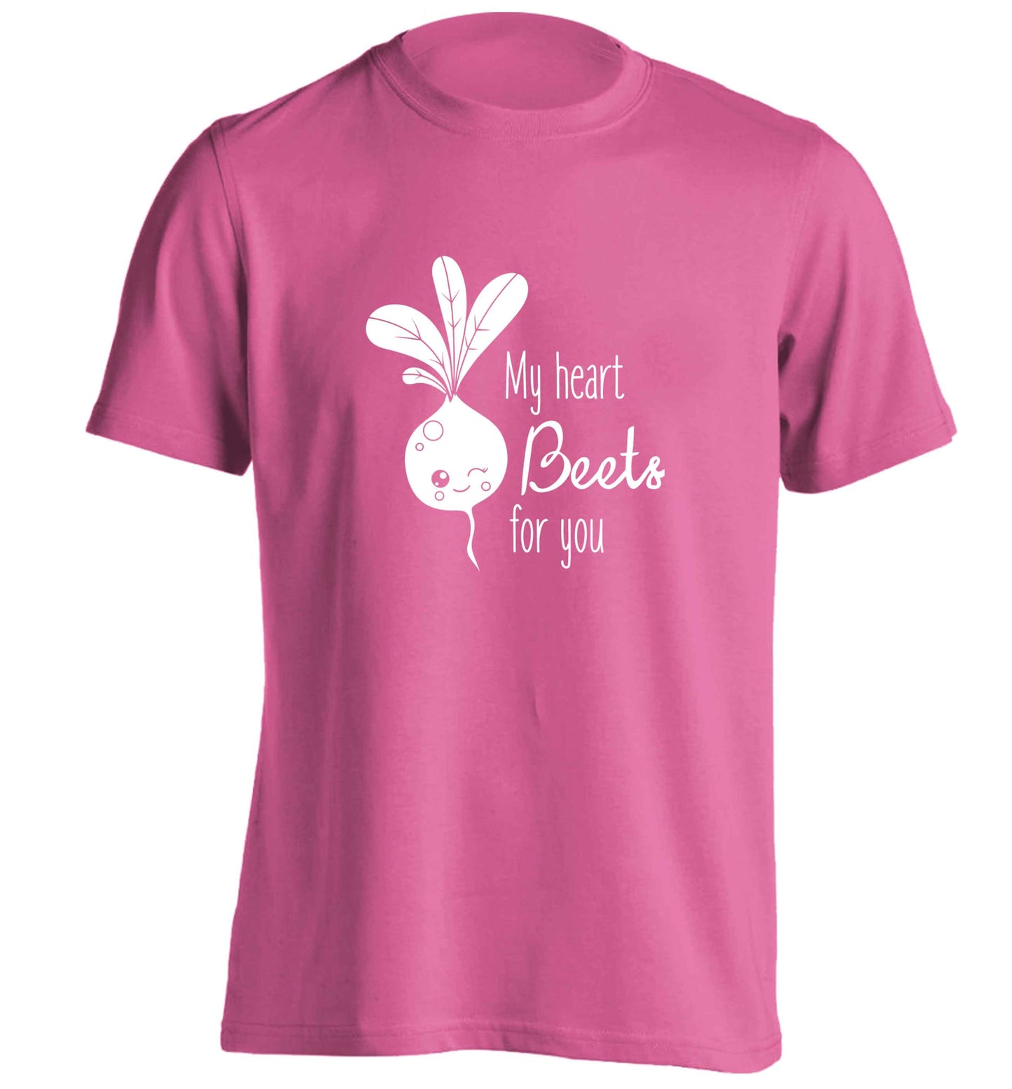 My heart beets for you adults unisex pink Tshirt 2XL