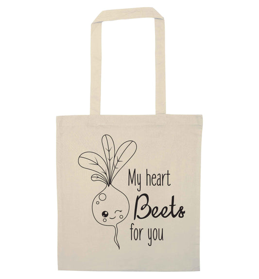 My heart beets for you natural tote bag