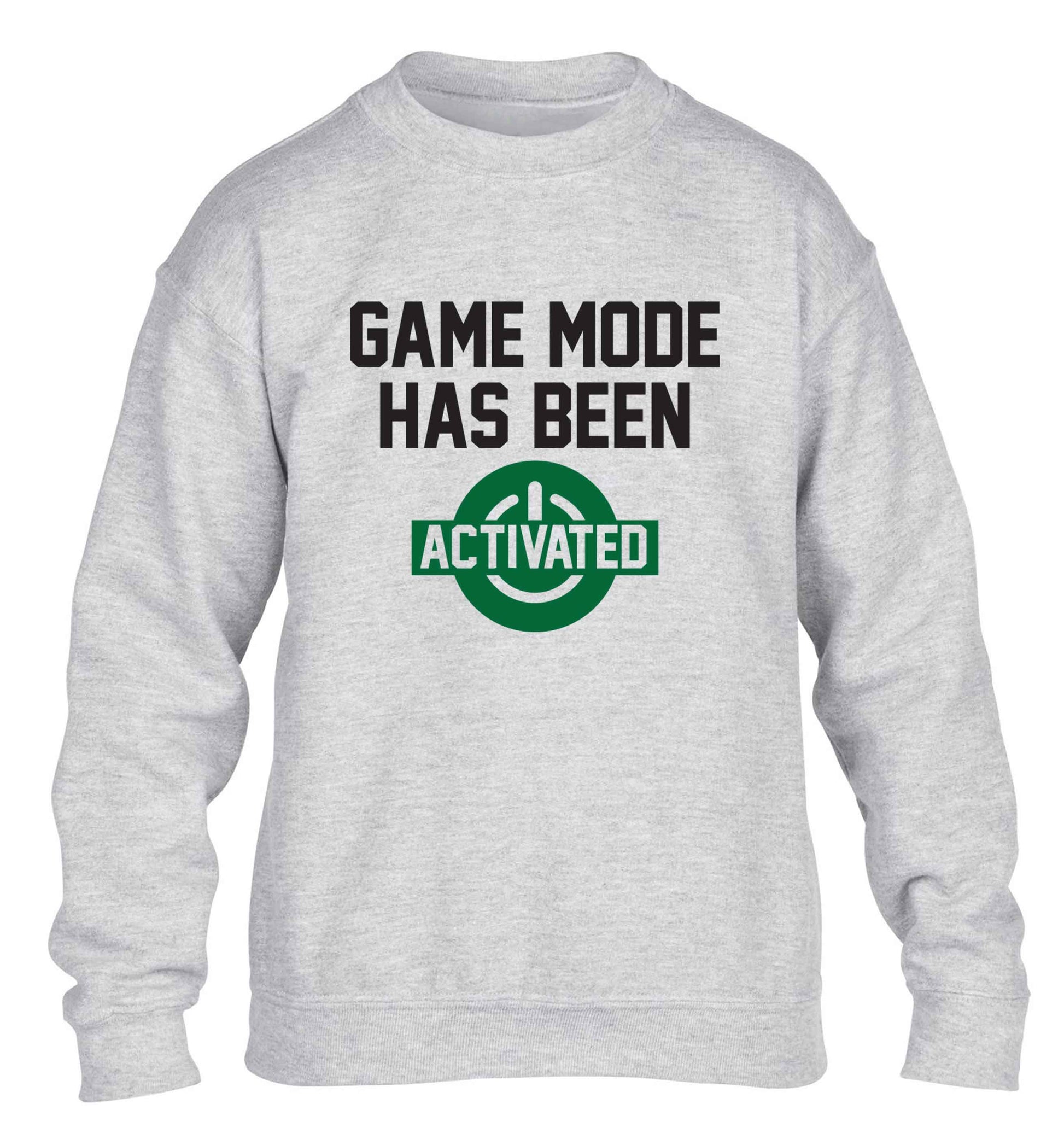 Game mode has been activated children's grey sweater 12-13 Years