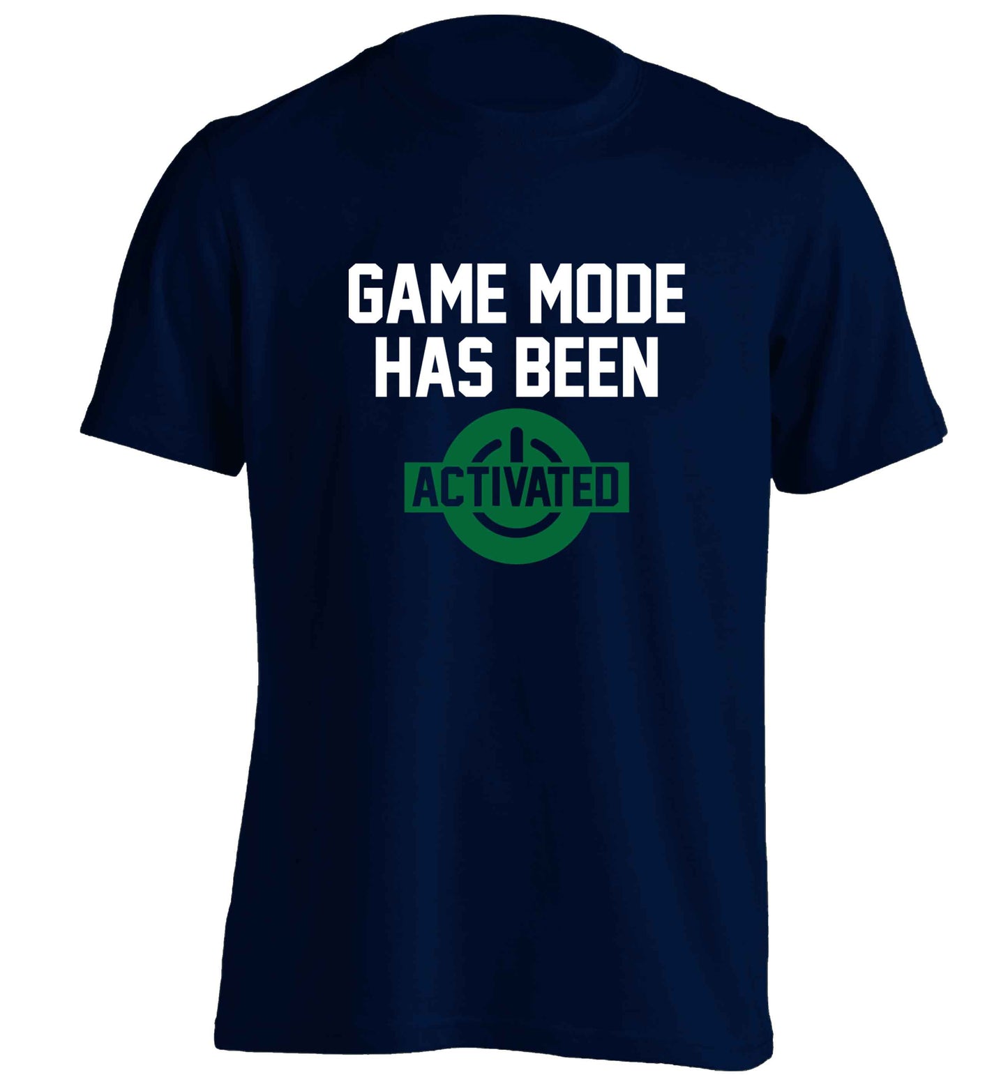 Game mode has been activated adults unisex navy Tshirt 2XL