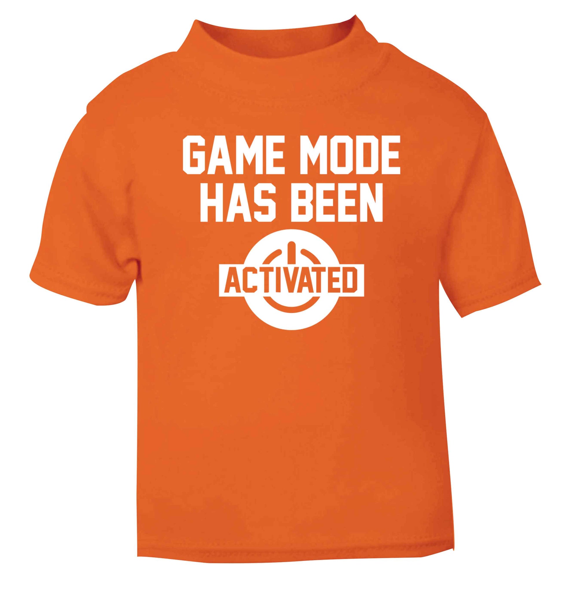 Game mode has been activated orange baby toddler Tshirt 2 Years