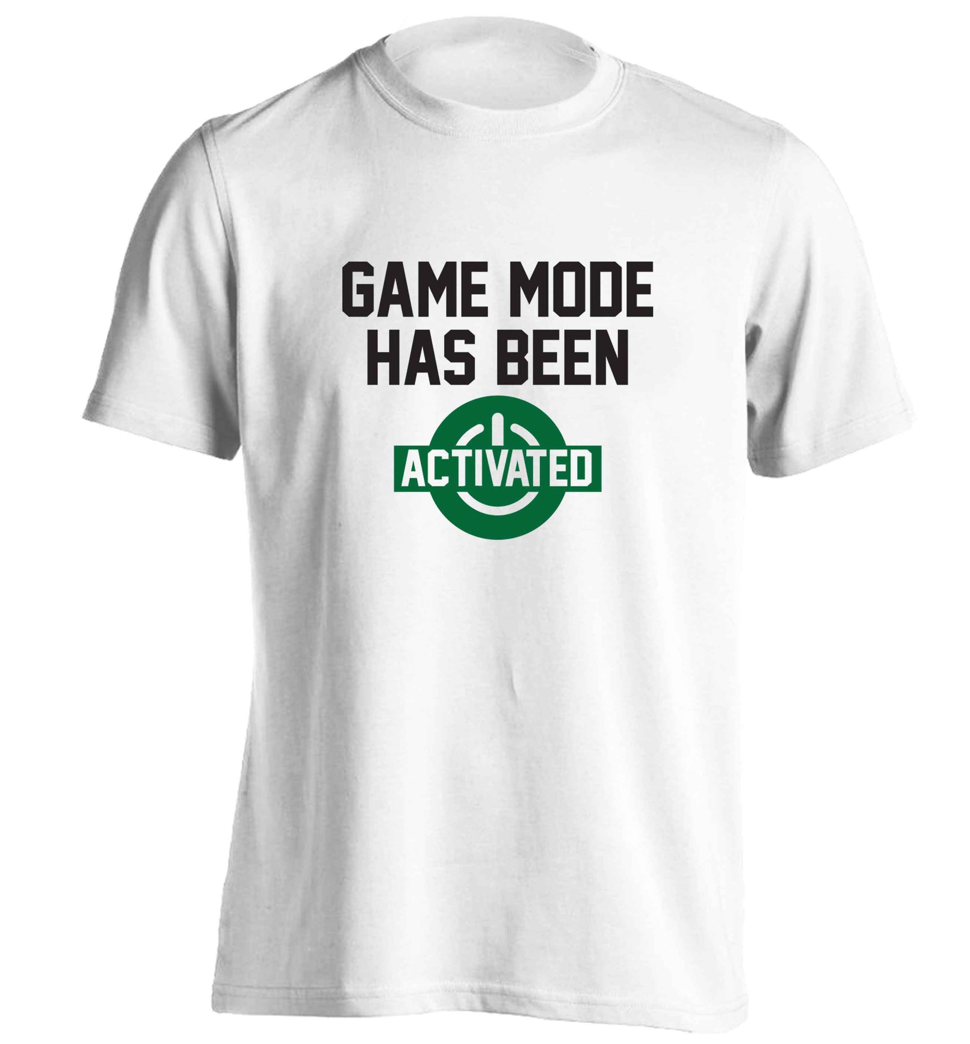 Game mode has been activated adults unisex white Tshirt 2XL