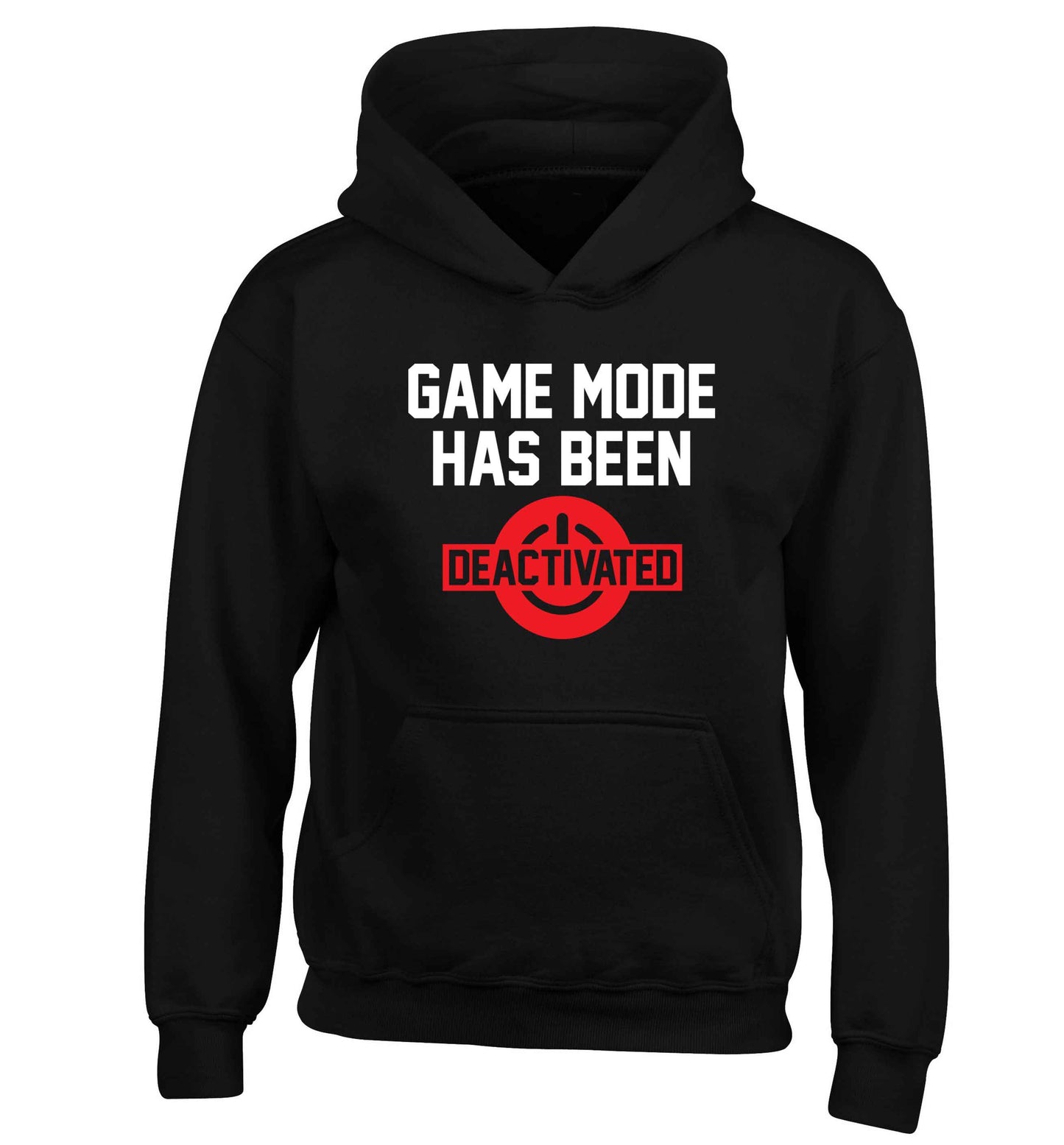 Game Mode Has Been Deactivated children's black hoodie 12-13 Years