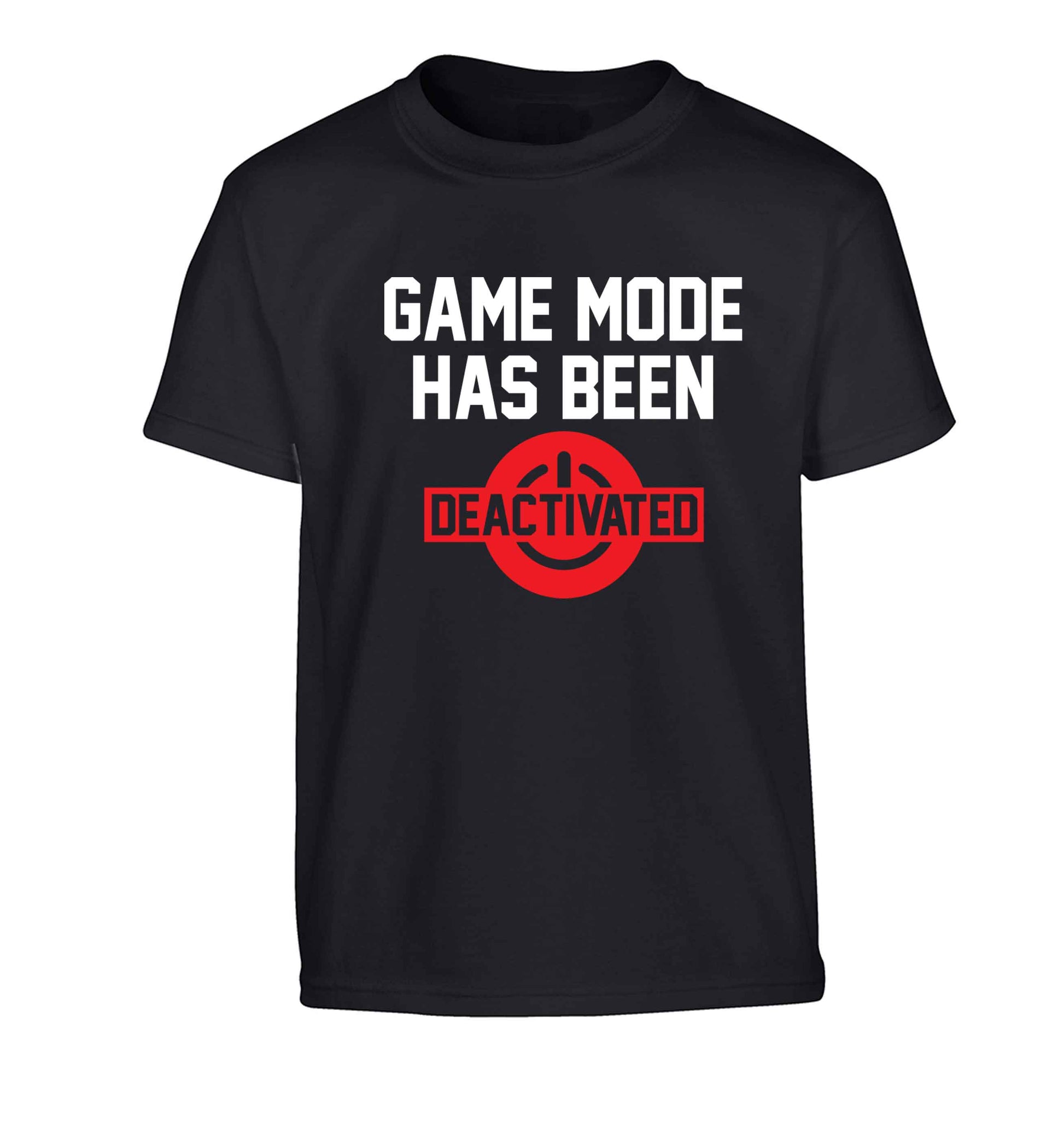 Game Mode Has Been Deactivated Children's black Tshirt 12-13 Years