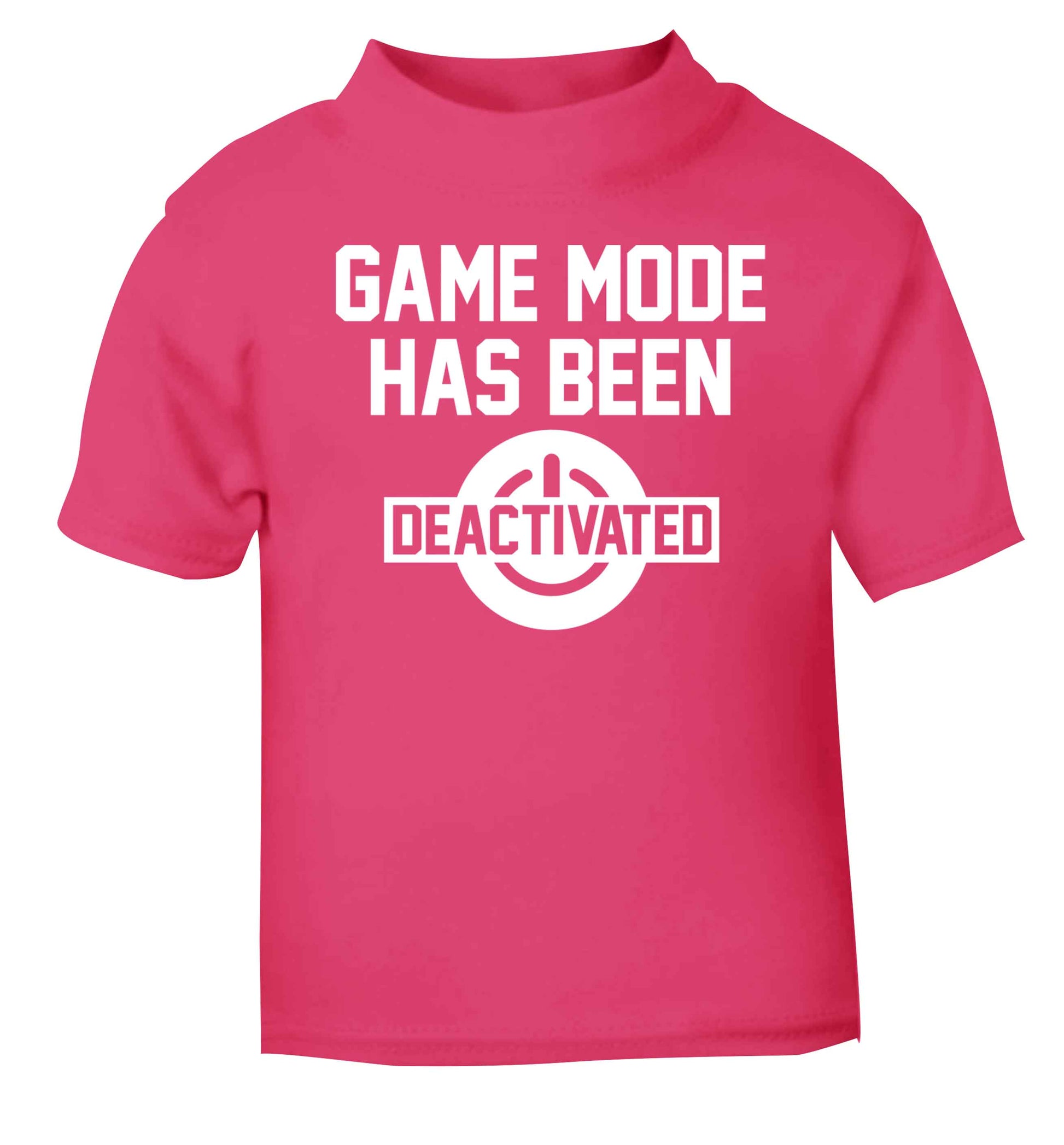 Game Mode Has Been Deactivated pink baby toddler Tshirt 2 Years