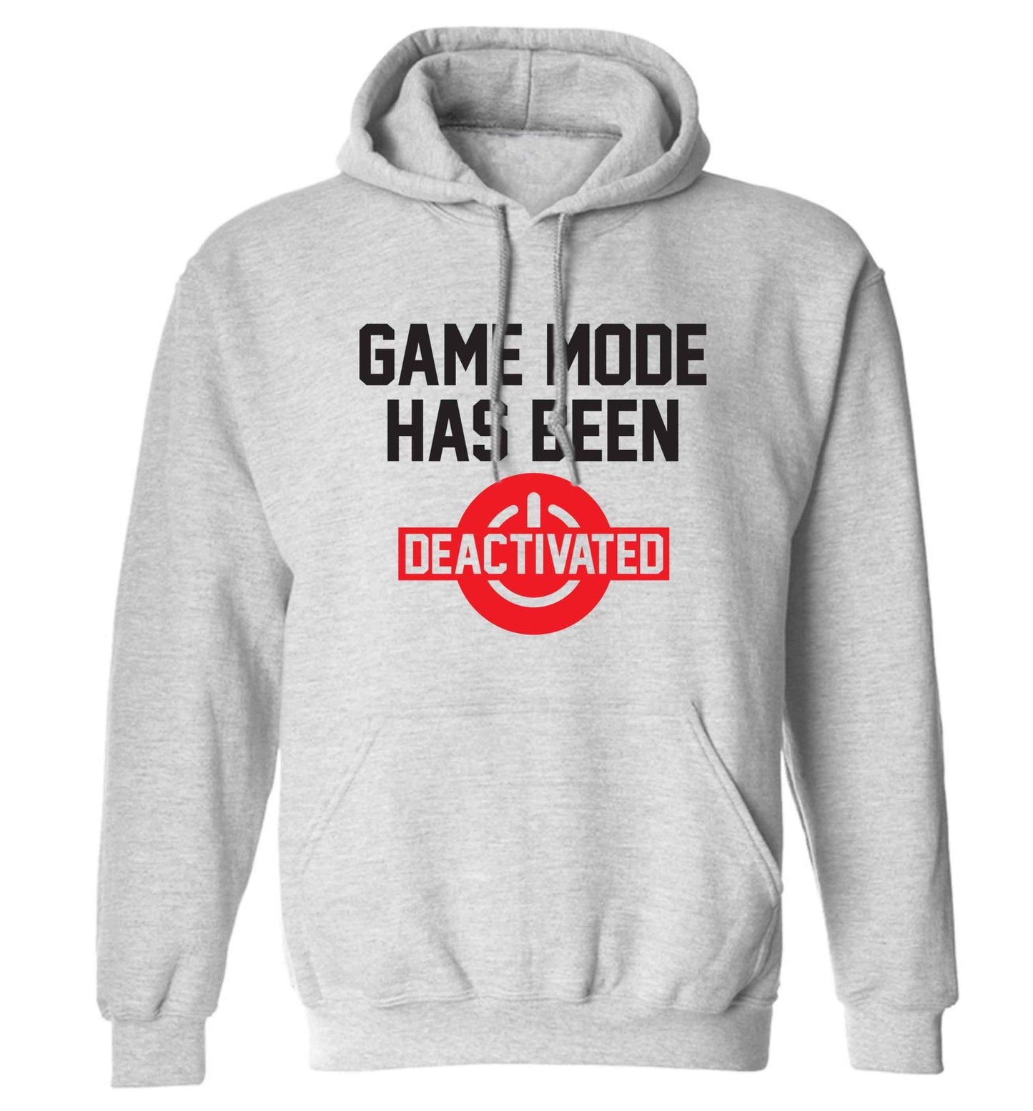 Game Mode Has Been Deactivated adults unisex grey hoodie 2XL