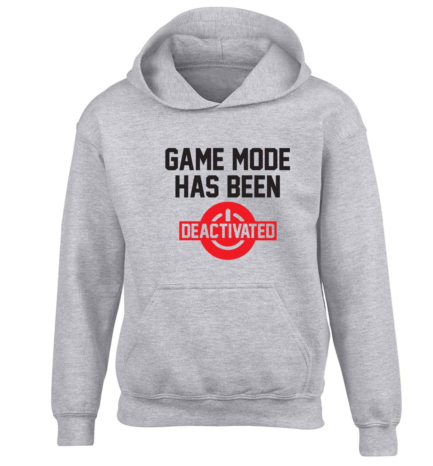 Game Mode Has Been Deactivated children's grey hoodie 12-13 Years