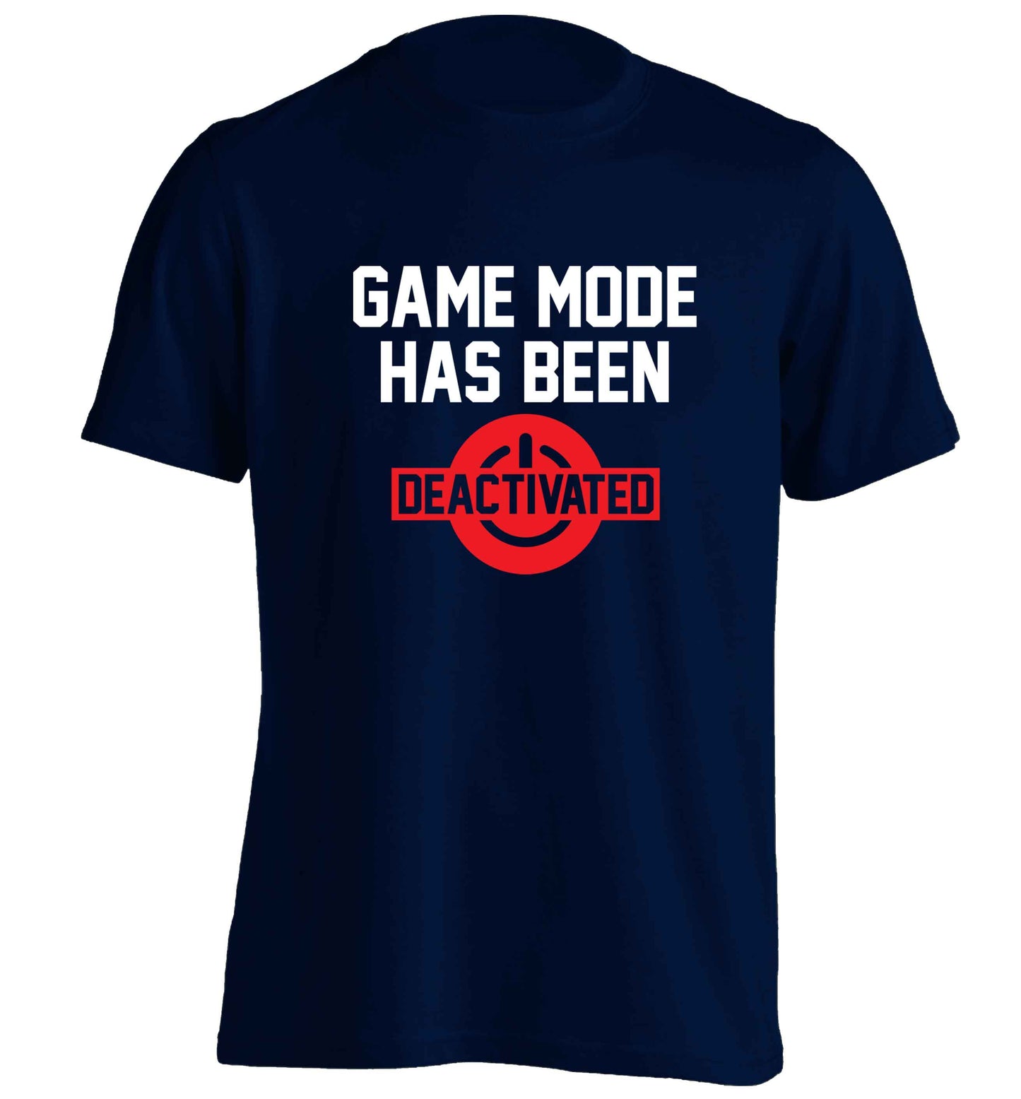 Game Mode Has Been Deactivated adults unisex navy Tshirt 2XL
