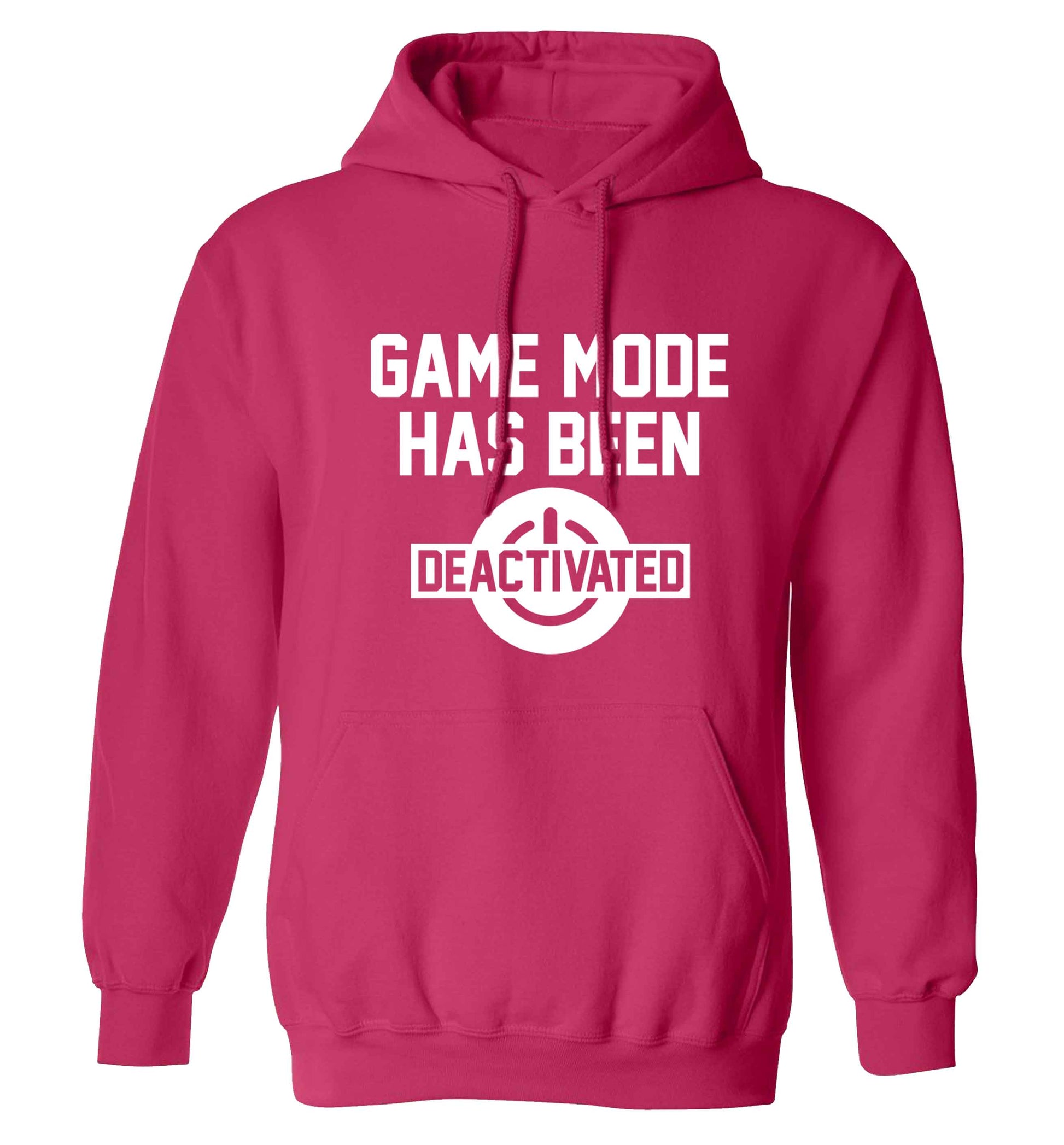 Game Mode Has Been Deactivated adults unisex pink hoodie 2XL