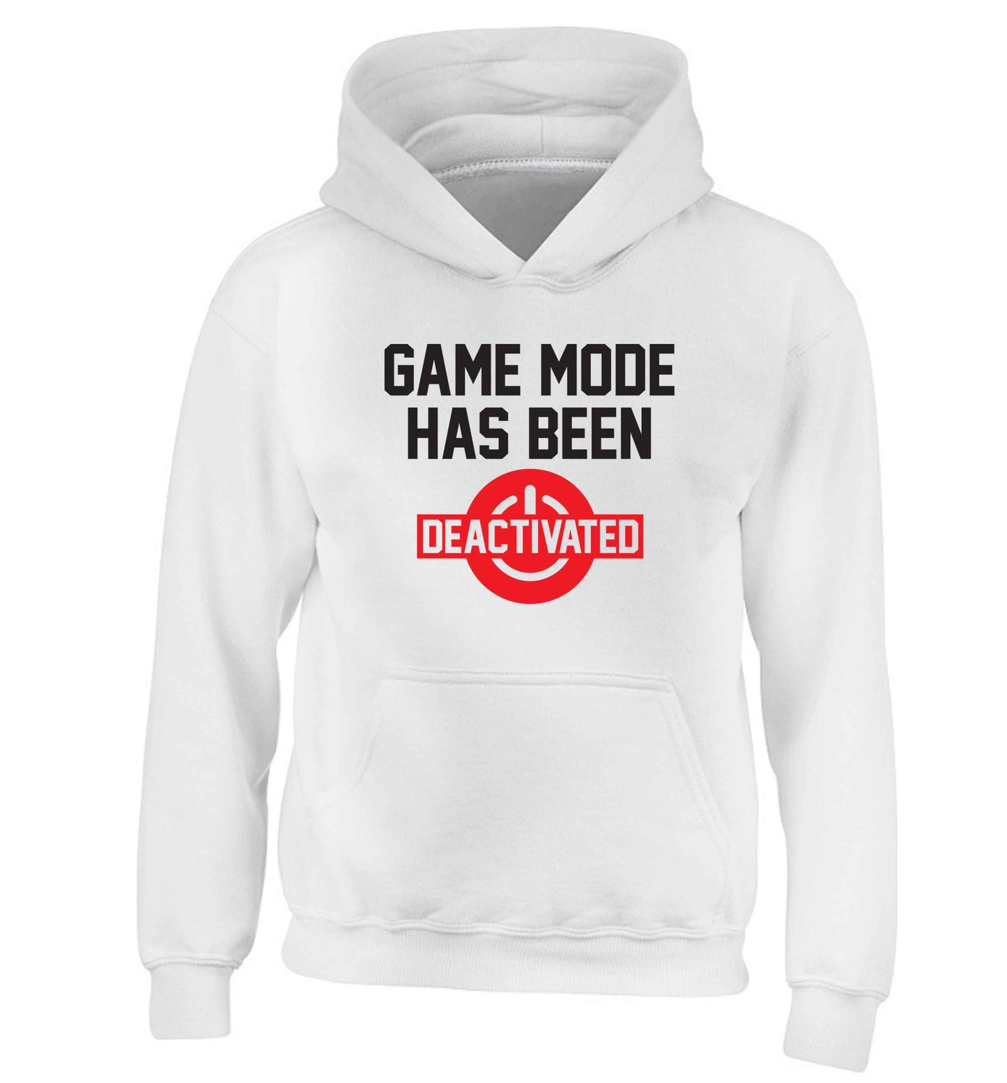 Game Mode Has Been Deactivated children's white hoodie 12-13 Years
