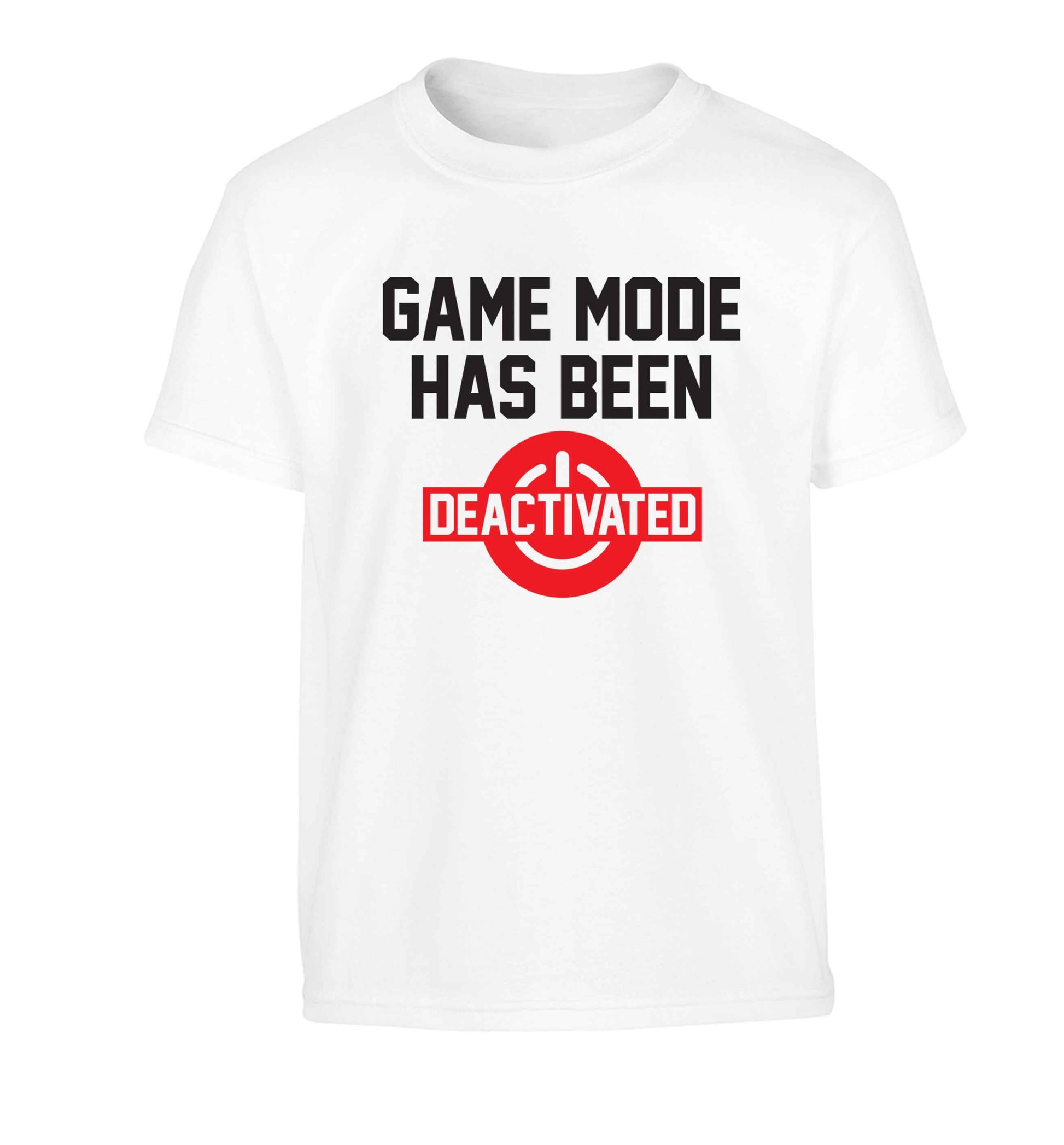 Game Mode Has Been Deactivated Children's white Tshirt 12-13 Years
