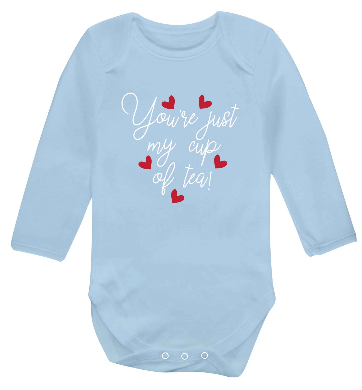 You're just my cup of tea baby vest long sleeved pale blue 6-12 months