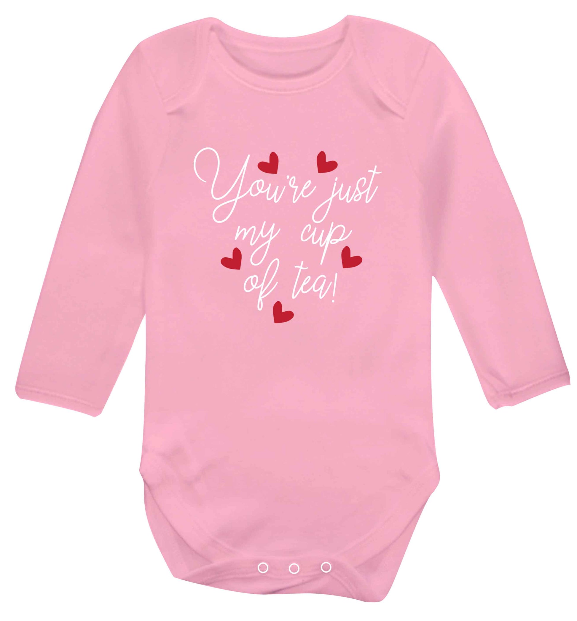 You're just my cup of tea baby vest long sleeved pale pink 6-12 months