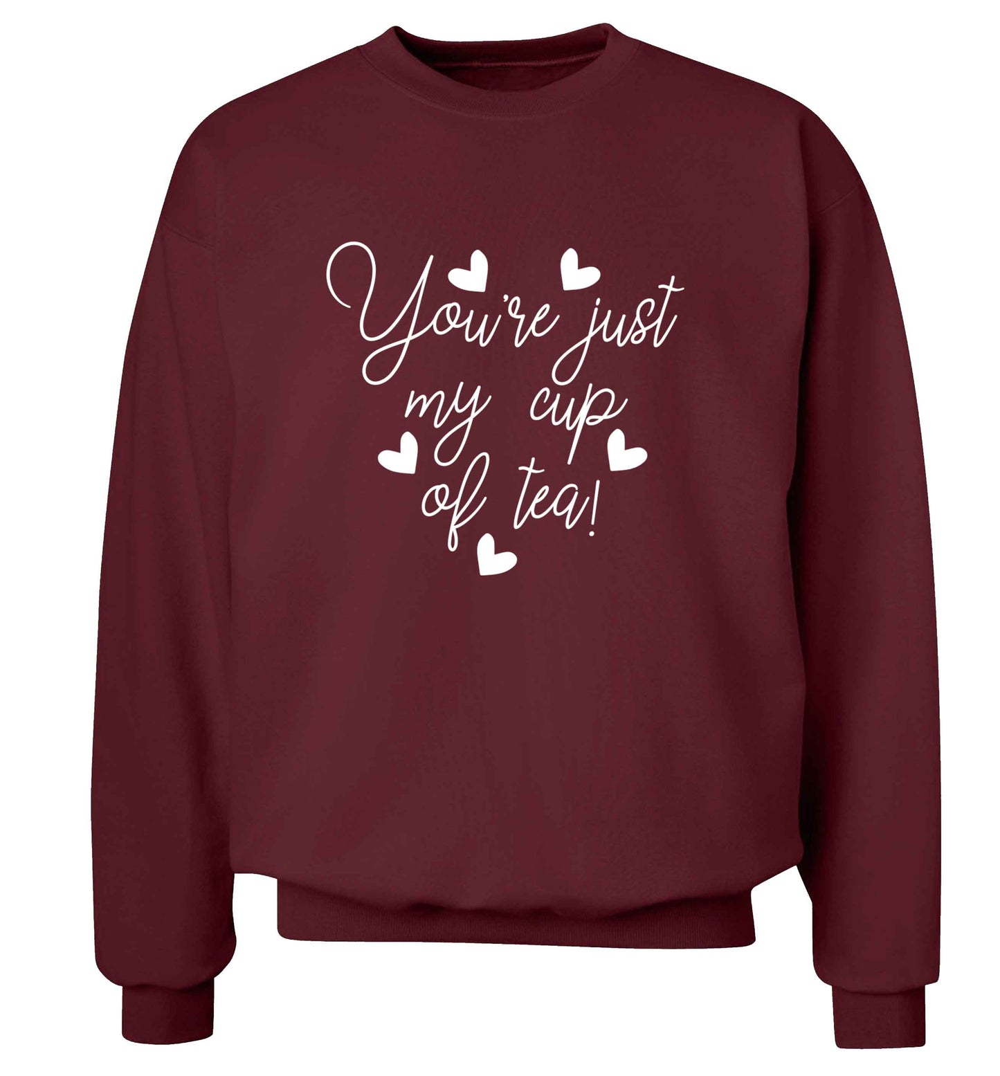 You're just my cup of tea adult's unisex maroon sweater 2XL