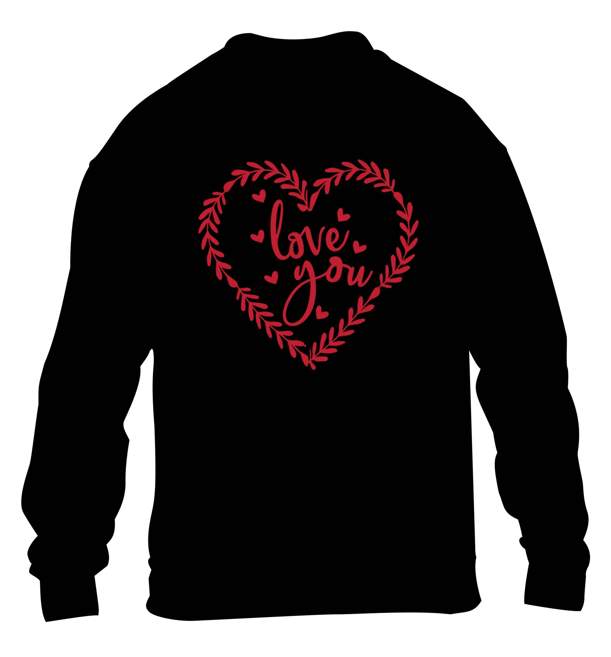 Love you children's black sweater 12-13 Years