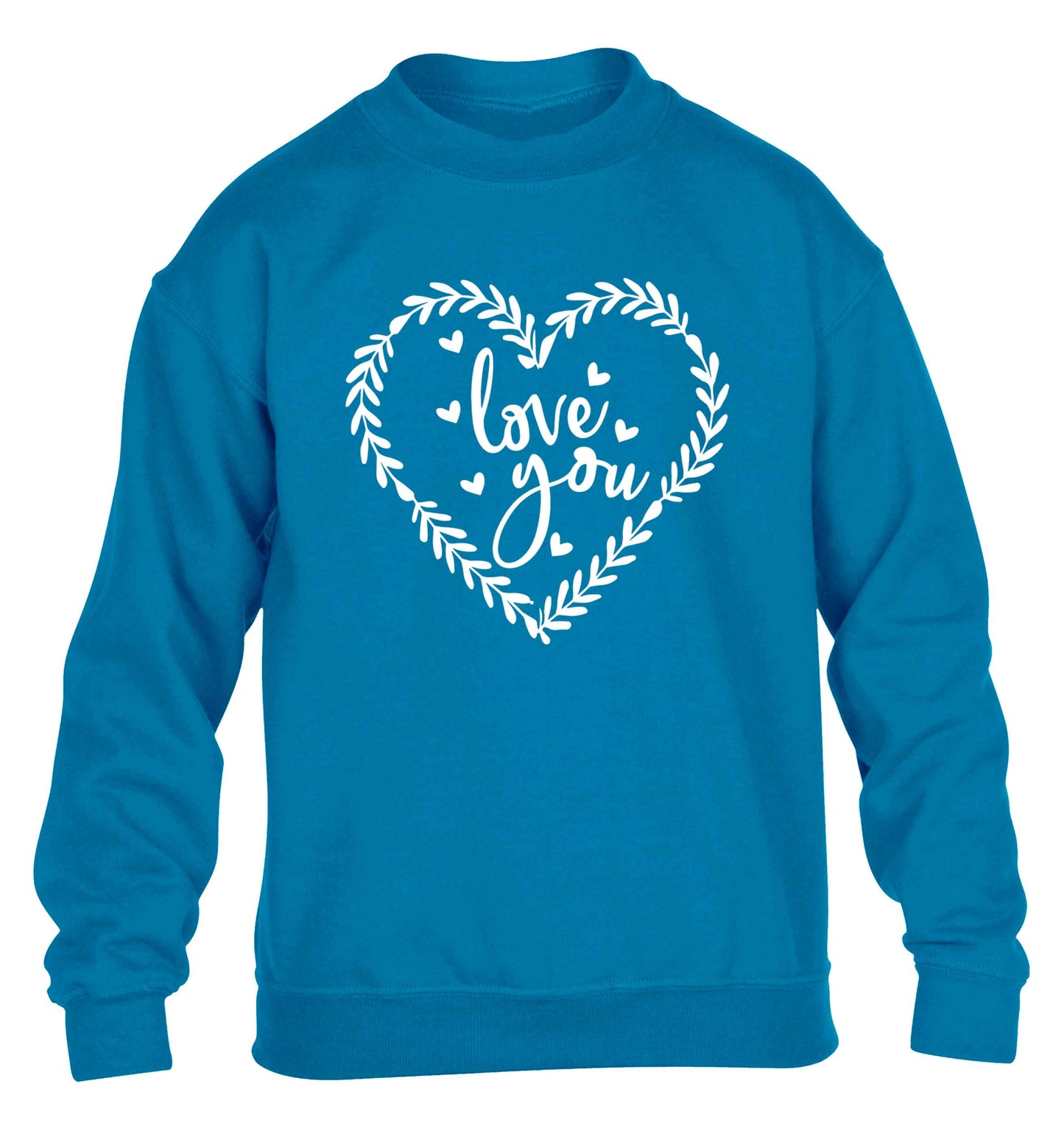 Love you children's blue sweater 12-13 Years