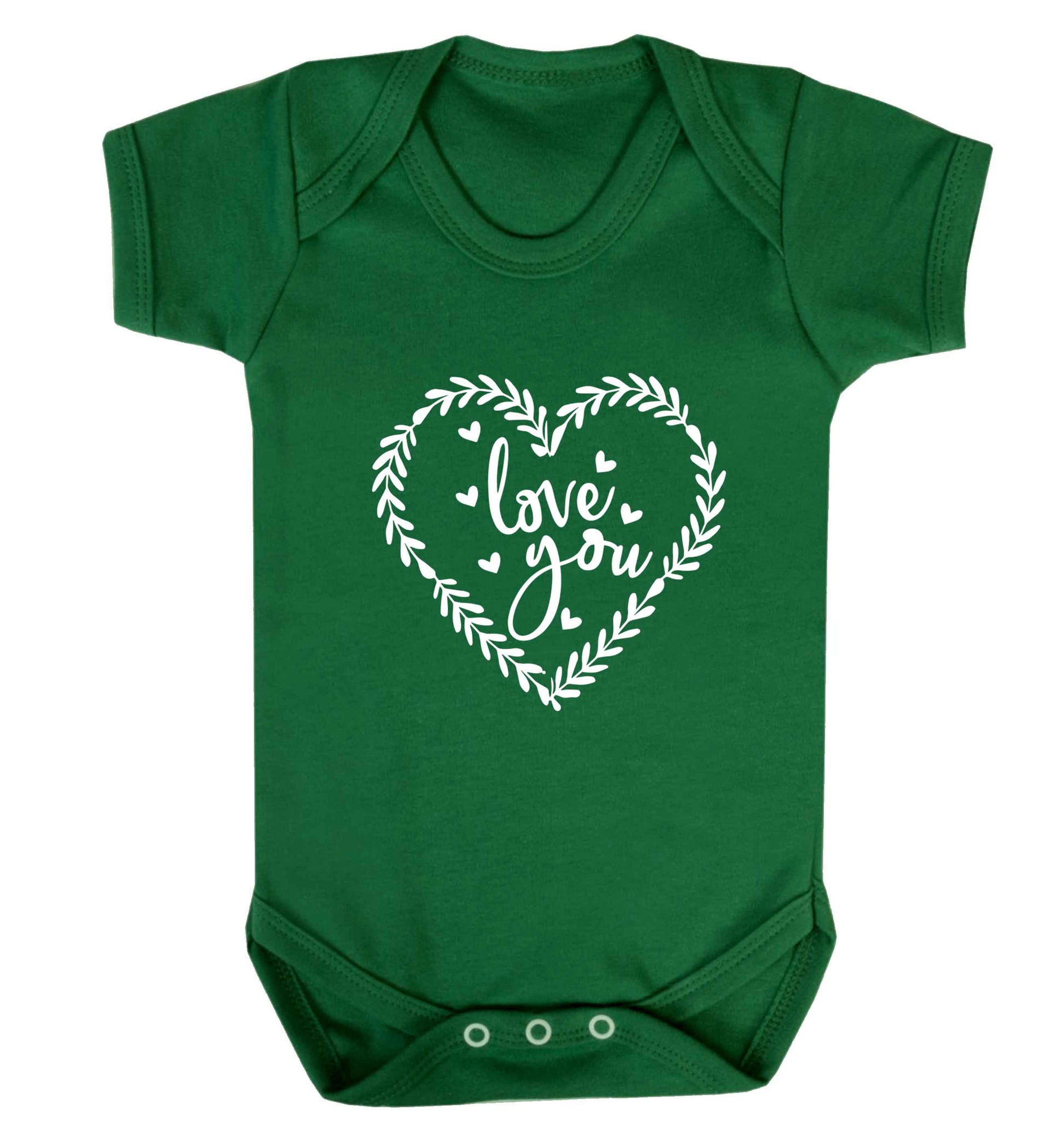 Love you baby vest green 18-24 months