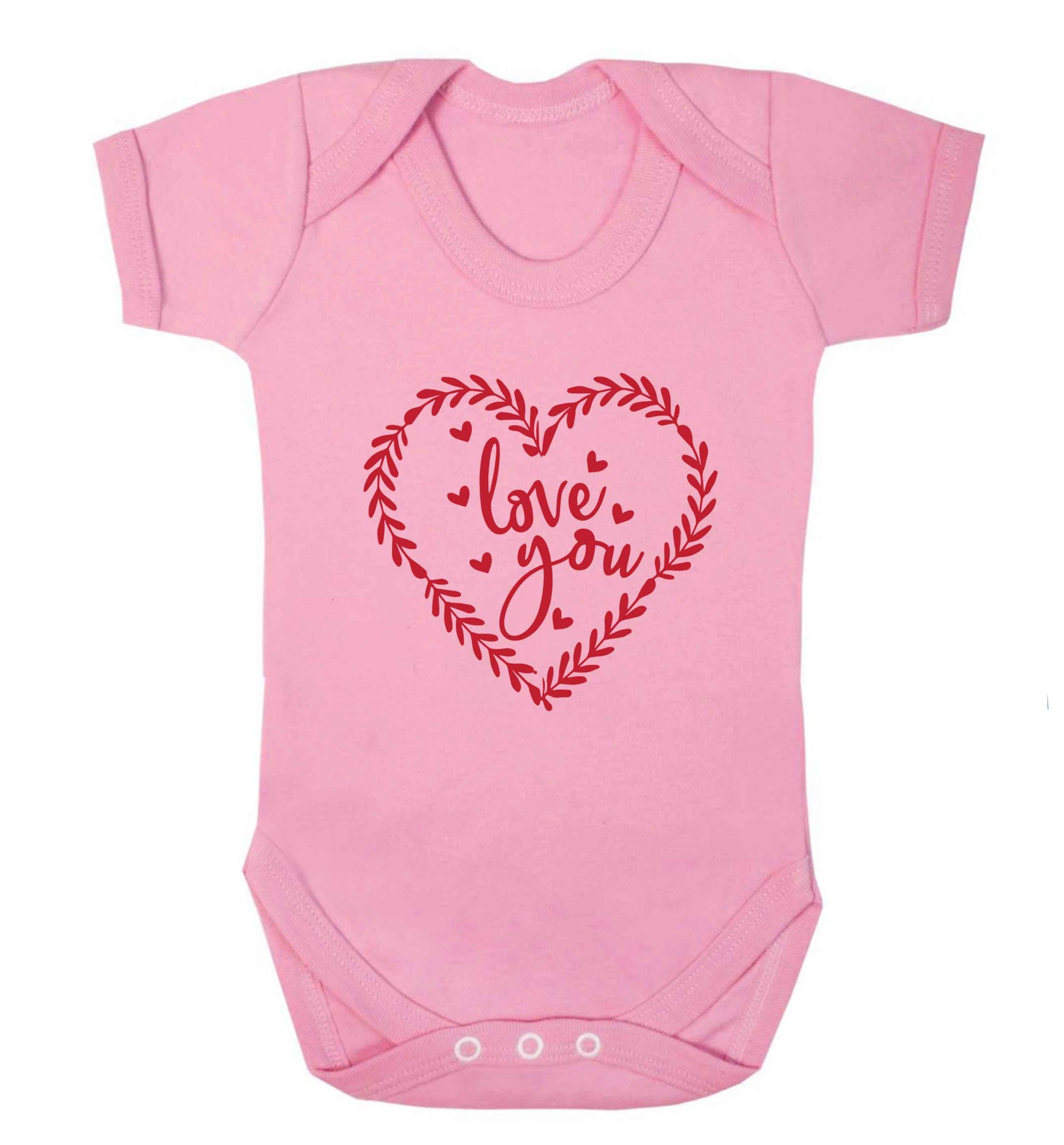 Love you baby vest pale pink 18-24 months